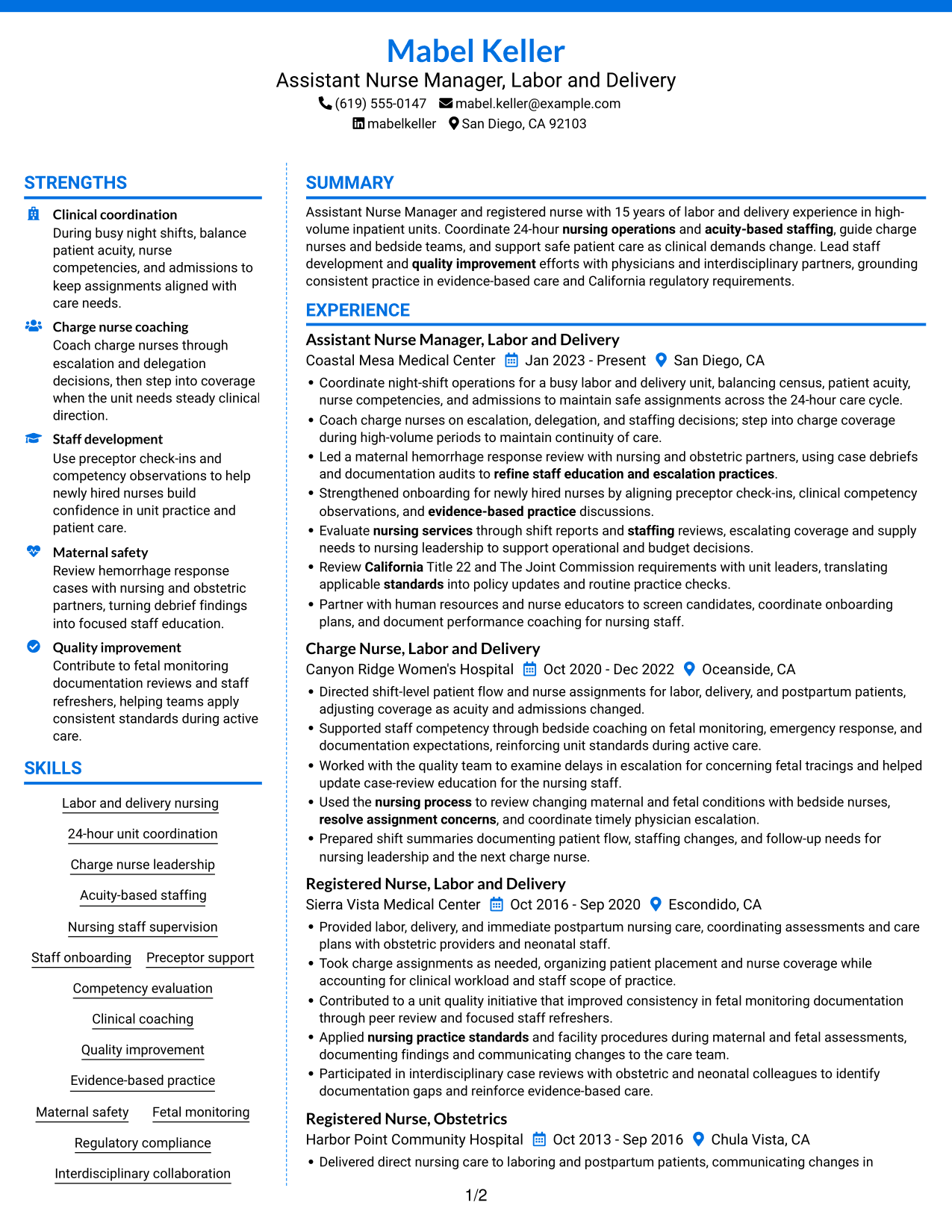 Resume example — page 1