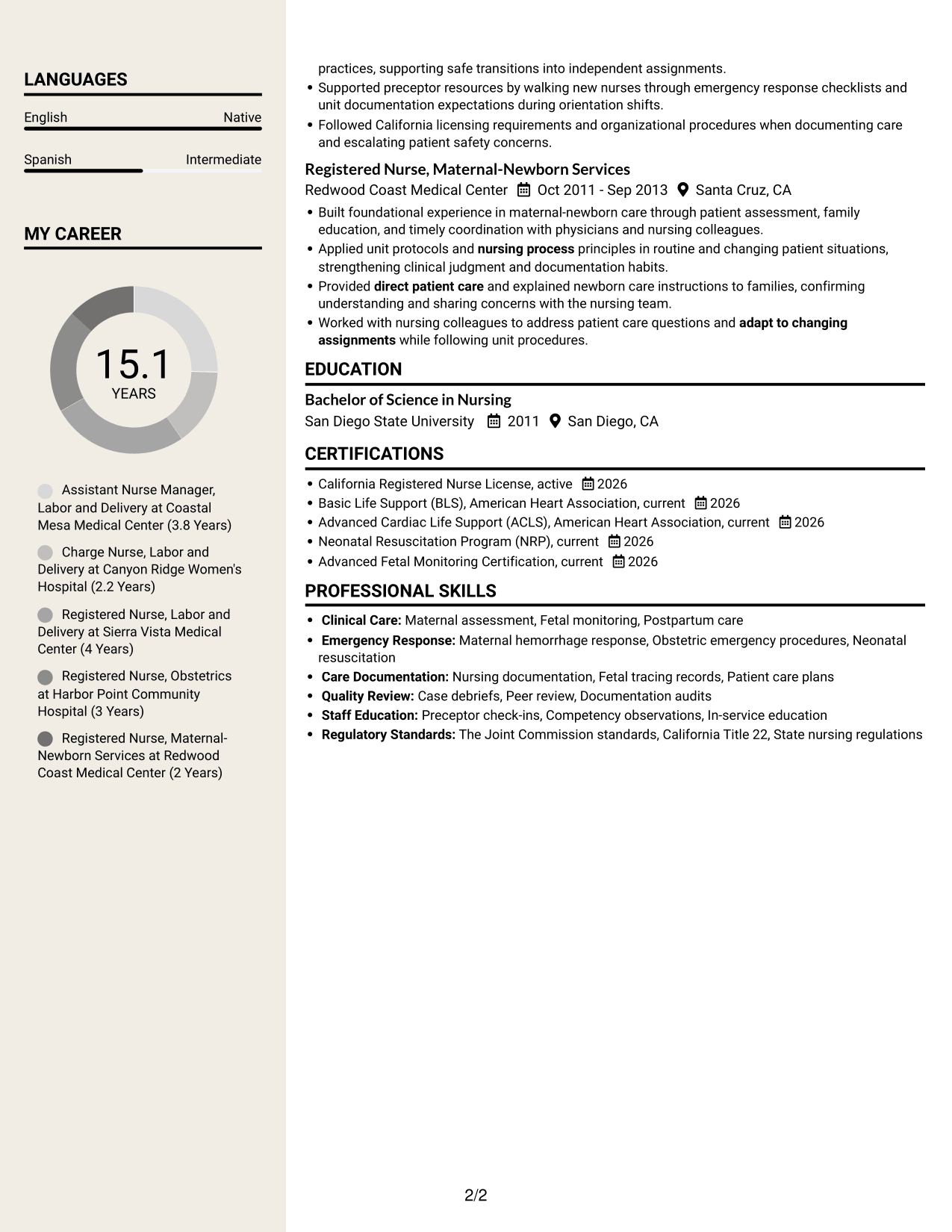 Resume example — page 2