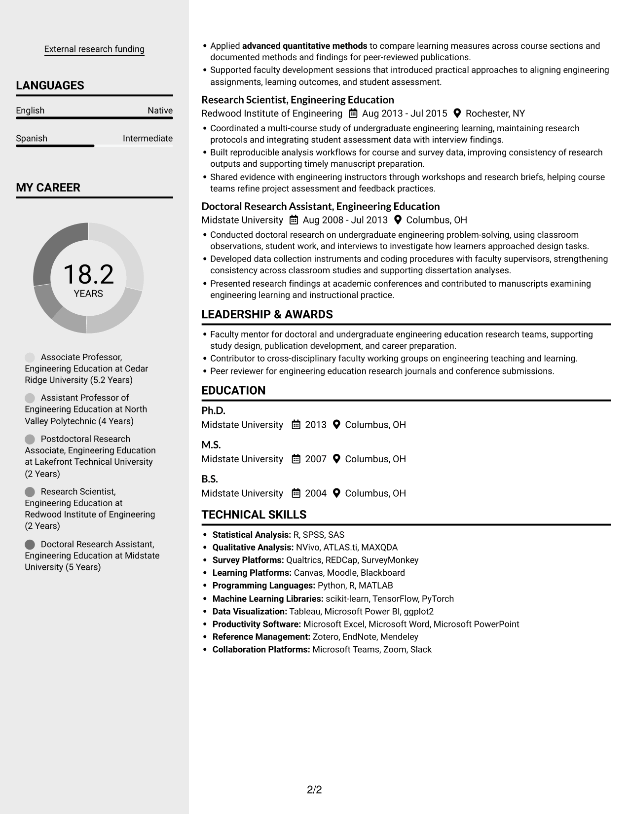 Resume example — page 2