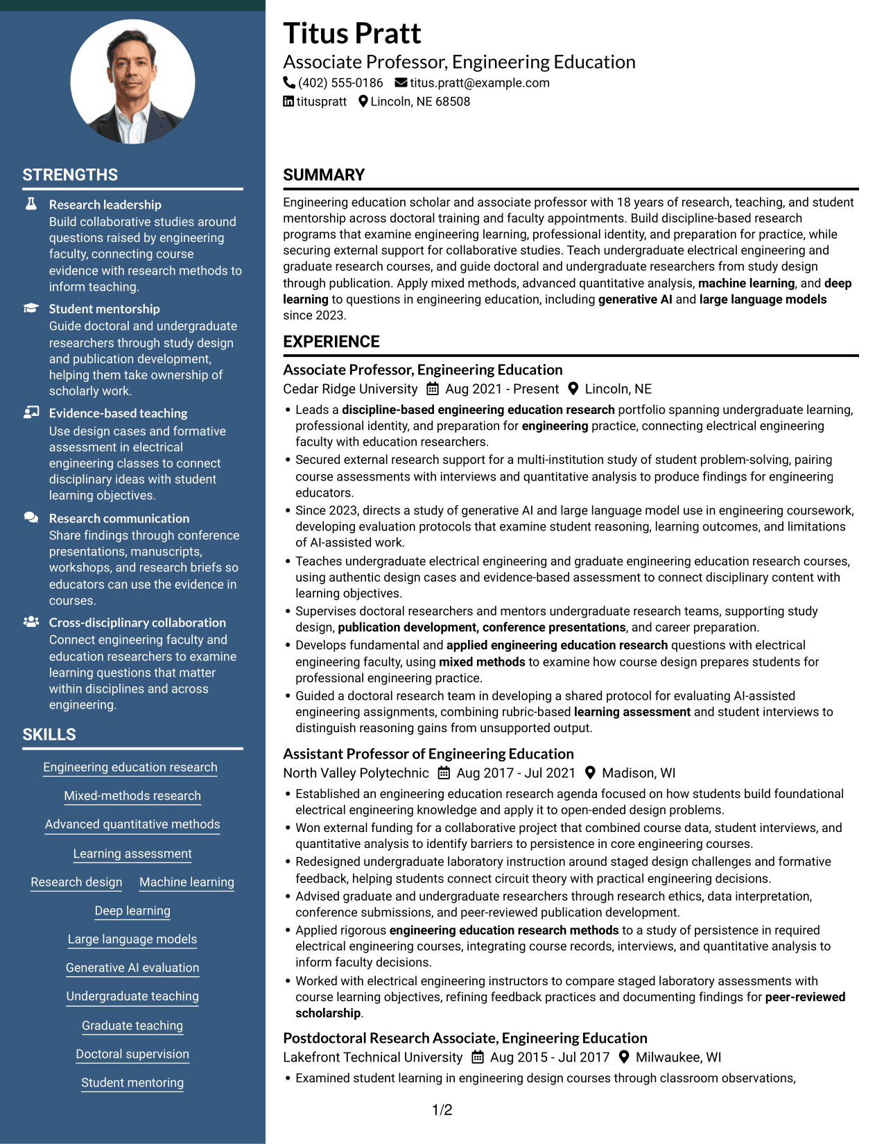 Resume example — page 1