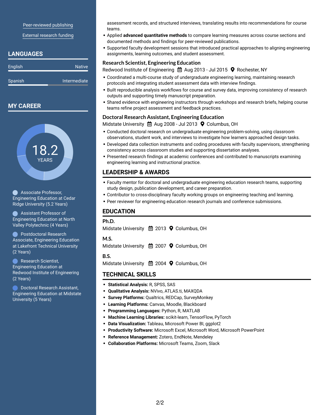 Resume example — page 2