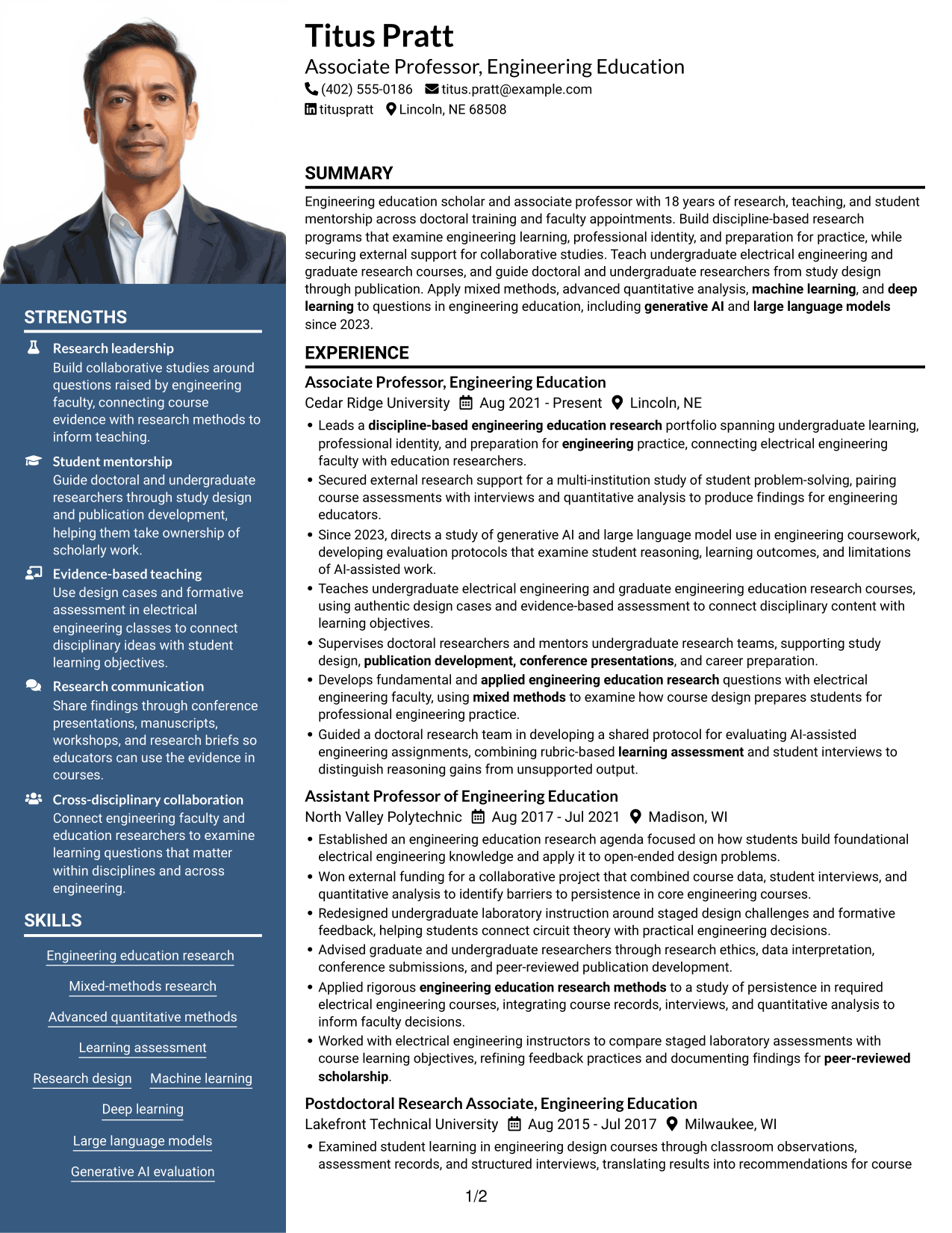 Resume example — page 1