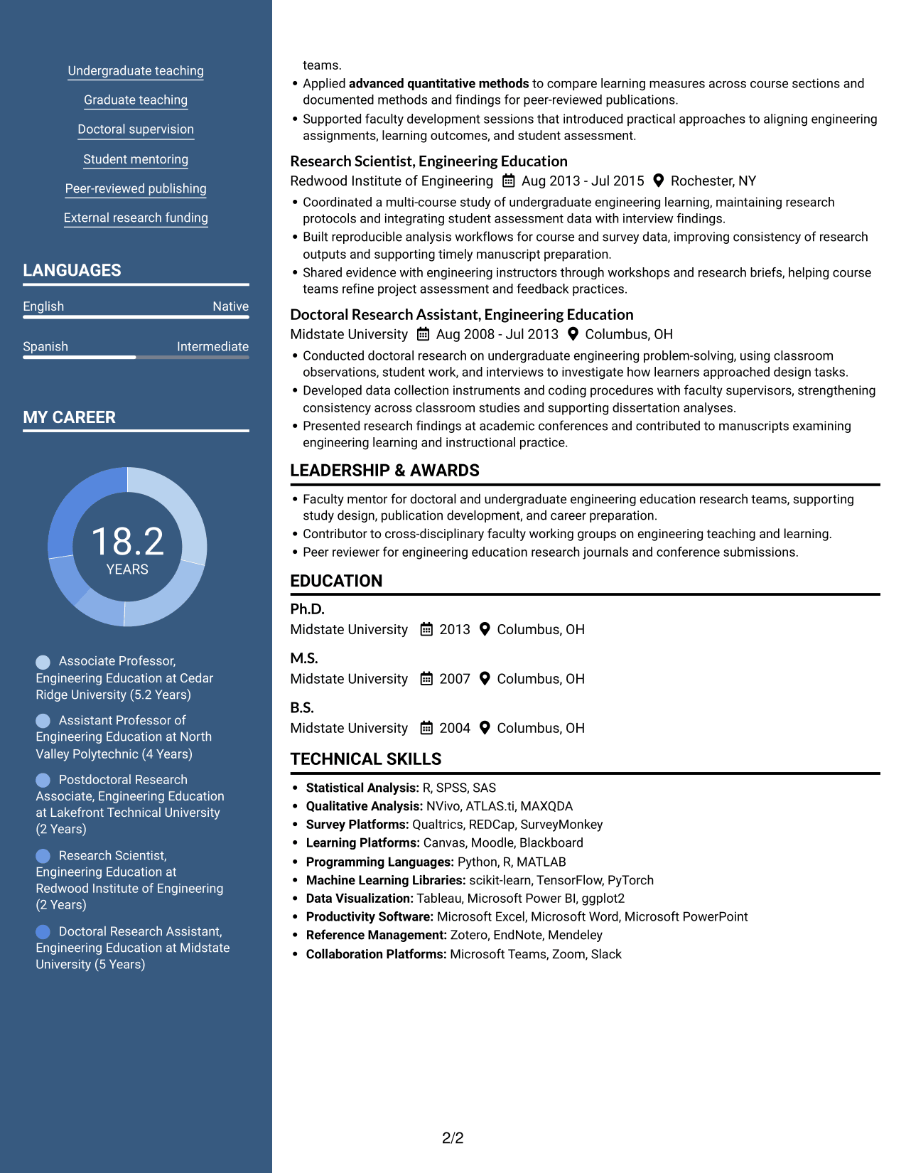 Resume example — page 2