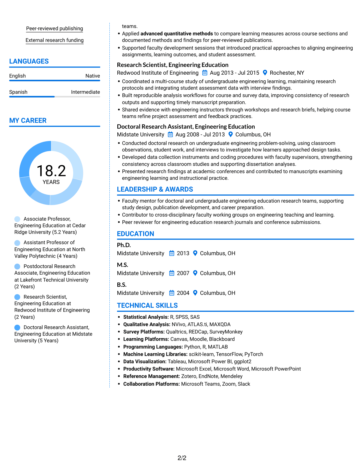 Resume example — page 2