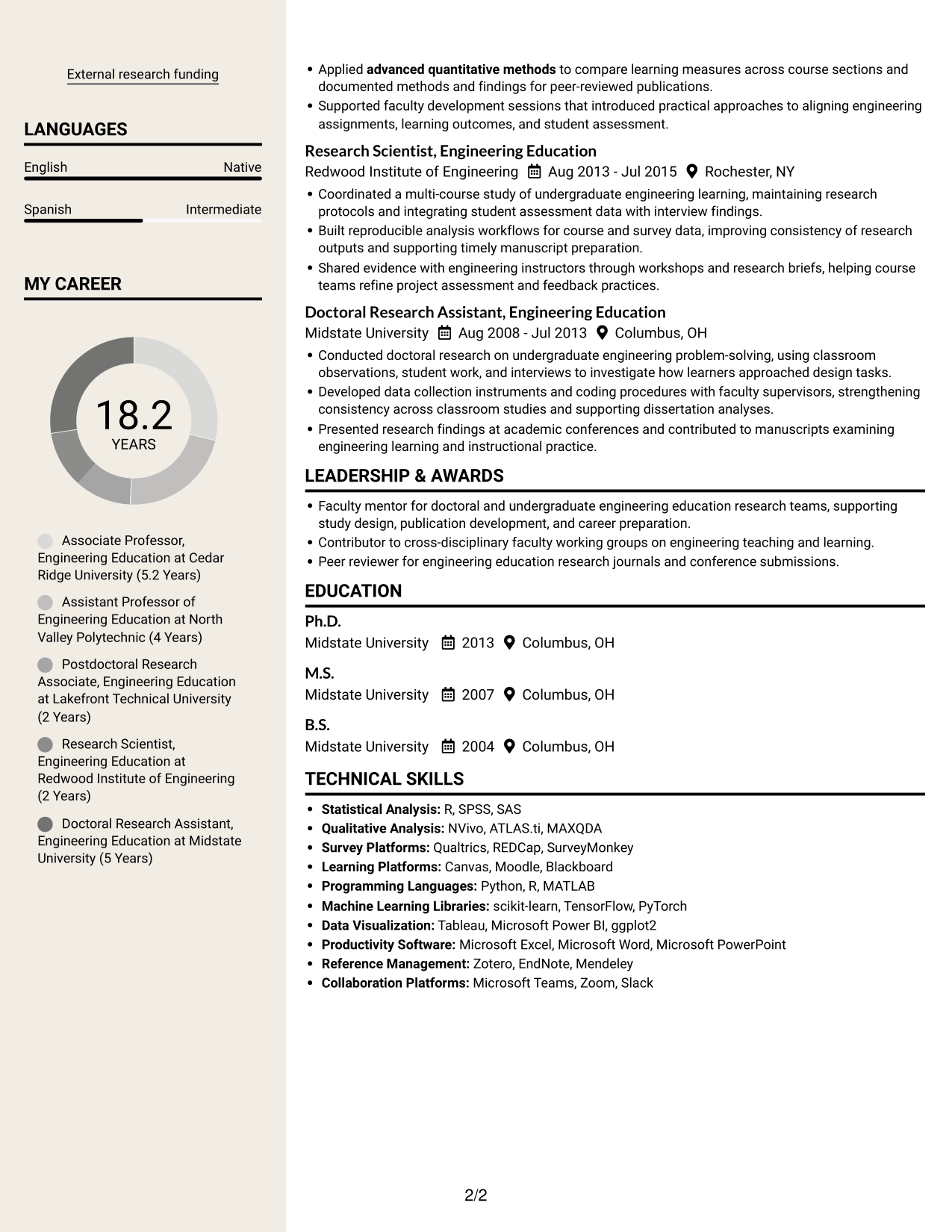 Resume example — page 2