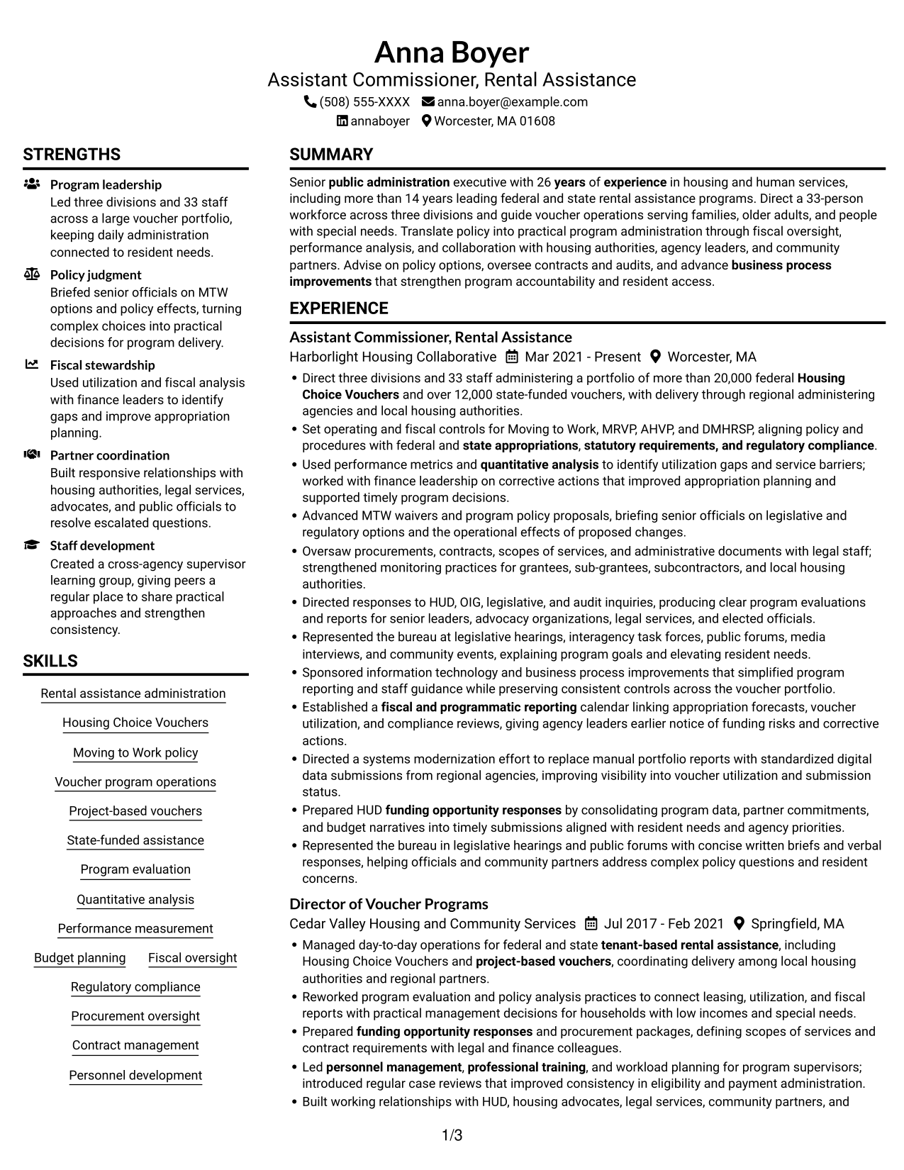 Resume example — page 1