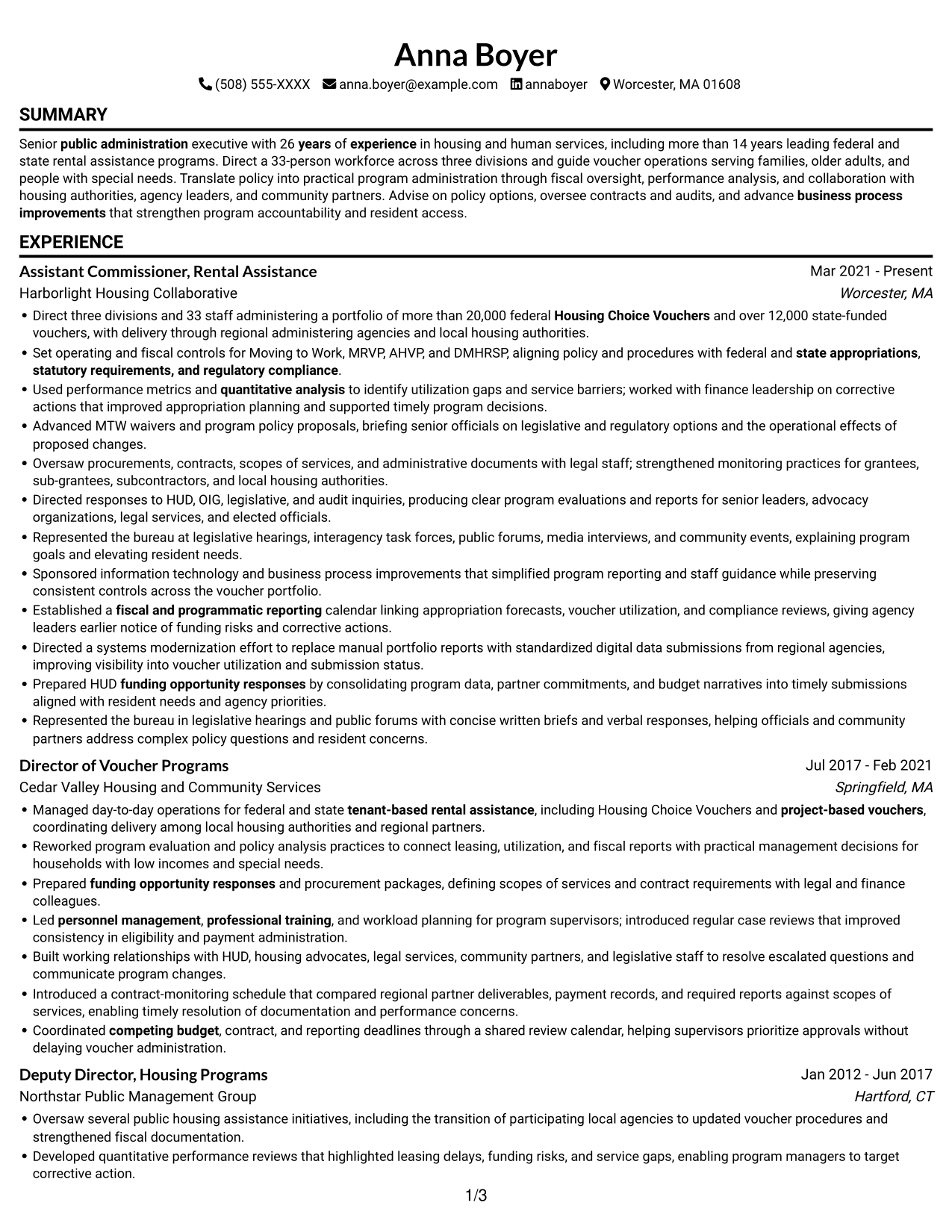 Resume example — page 1
