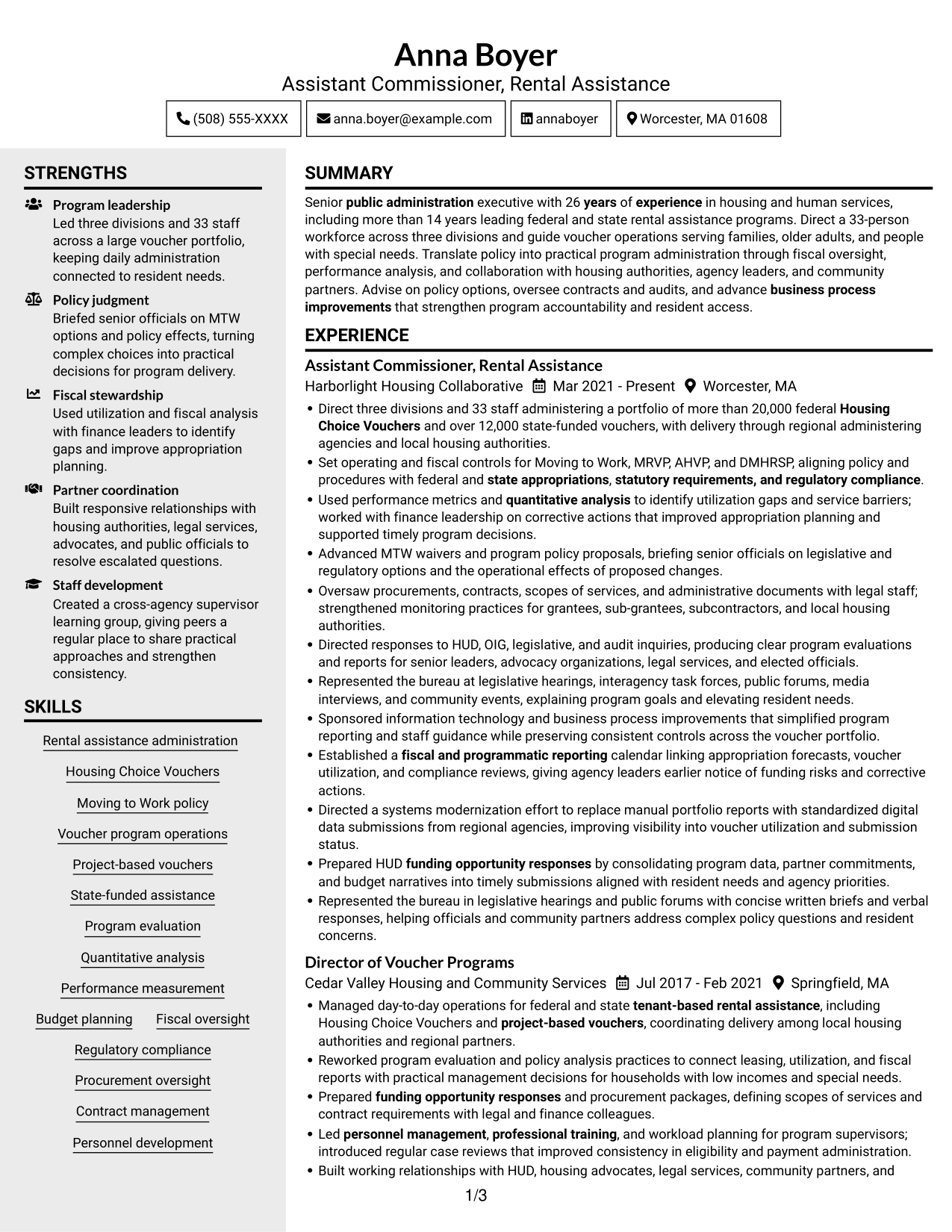 Resume example — page 1