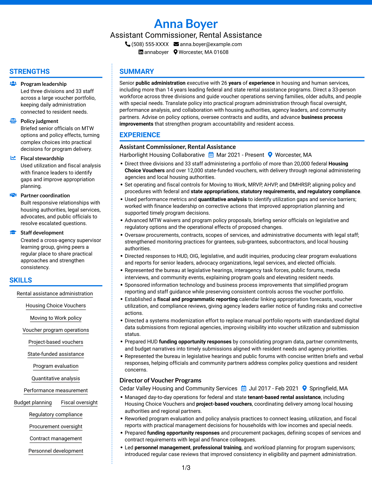Resume example — page 1