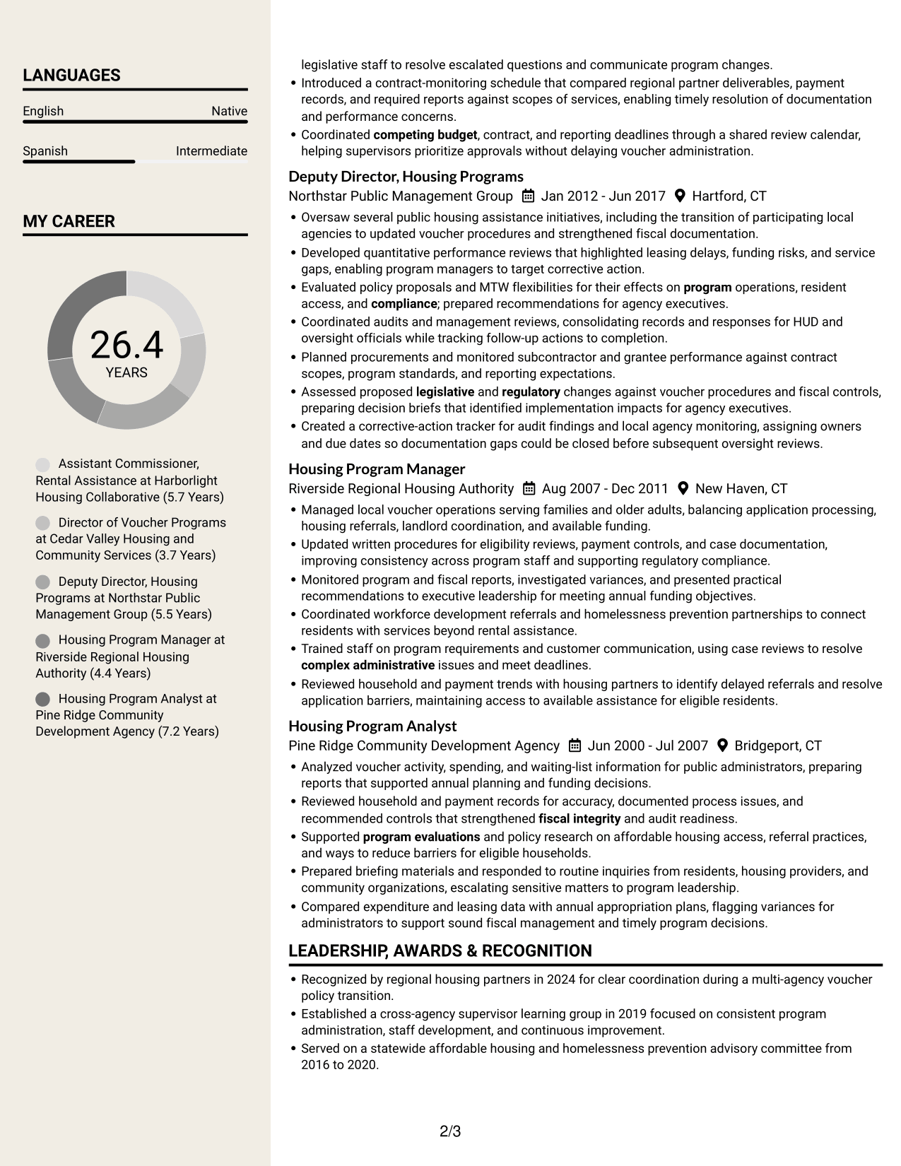 Resume example — page 2
