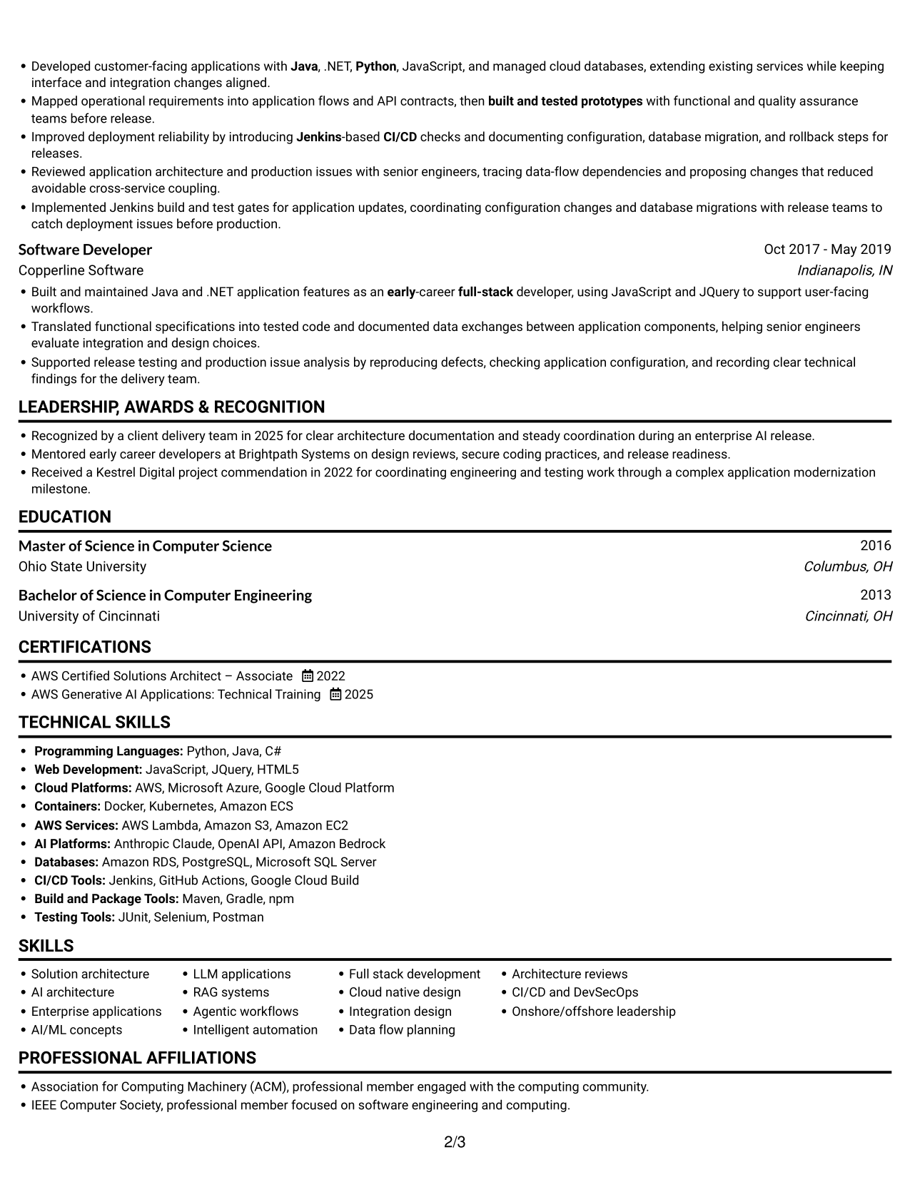 Resume example — page 2