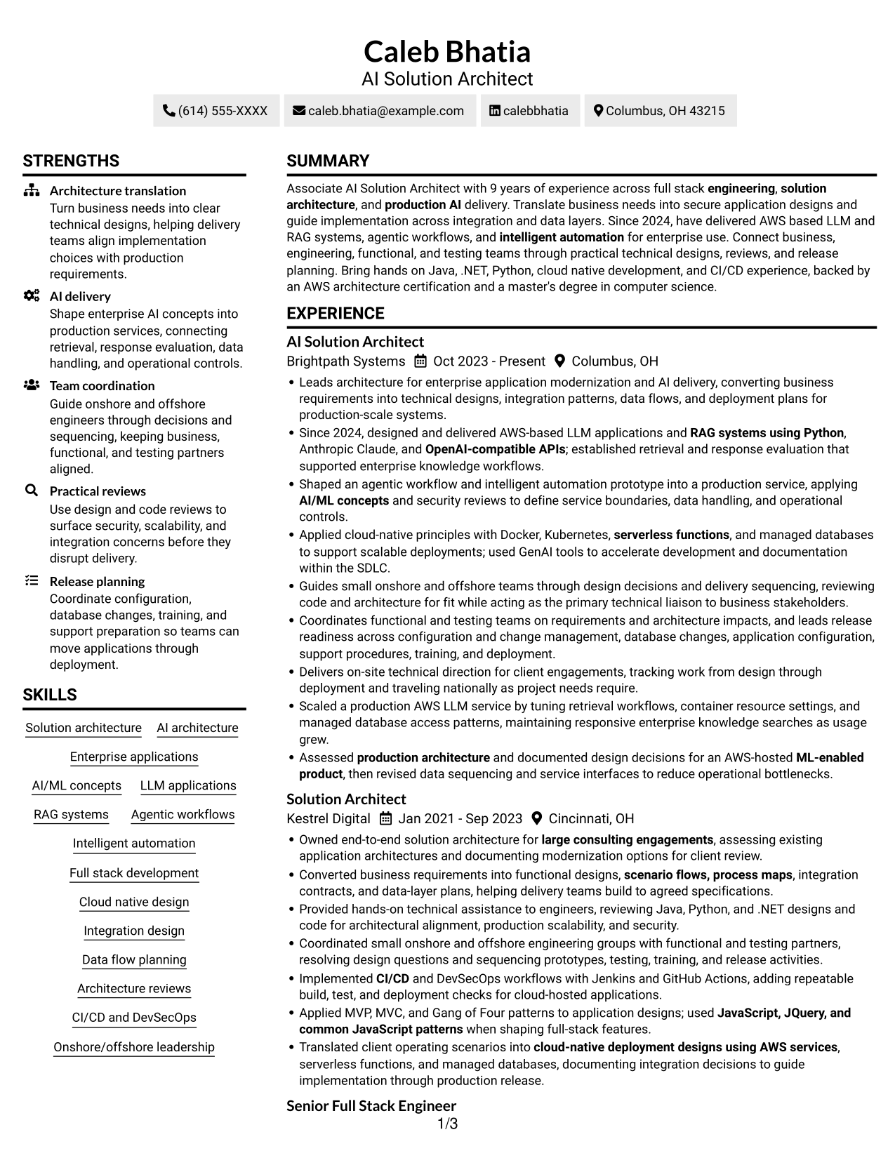 Resume example — page 1