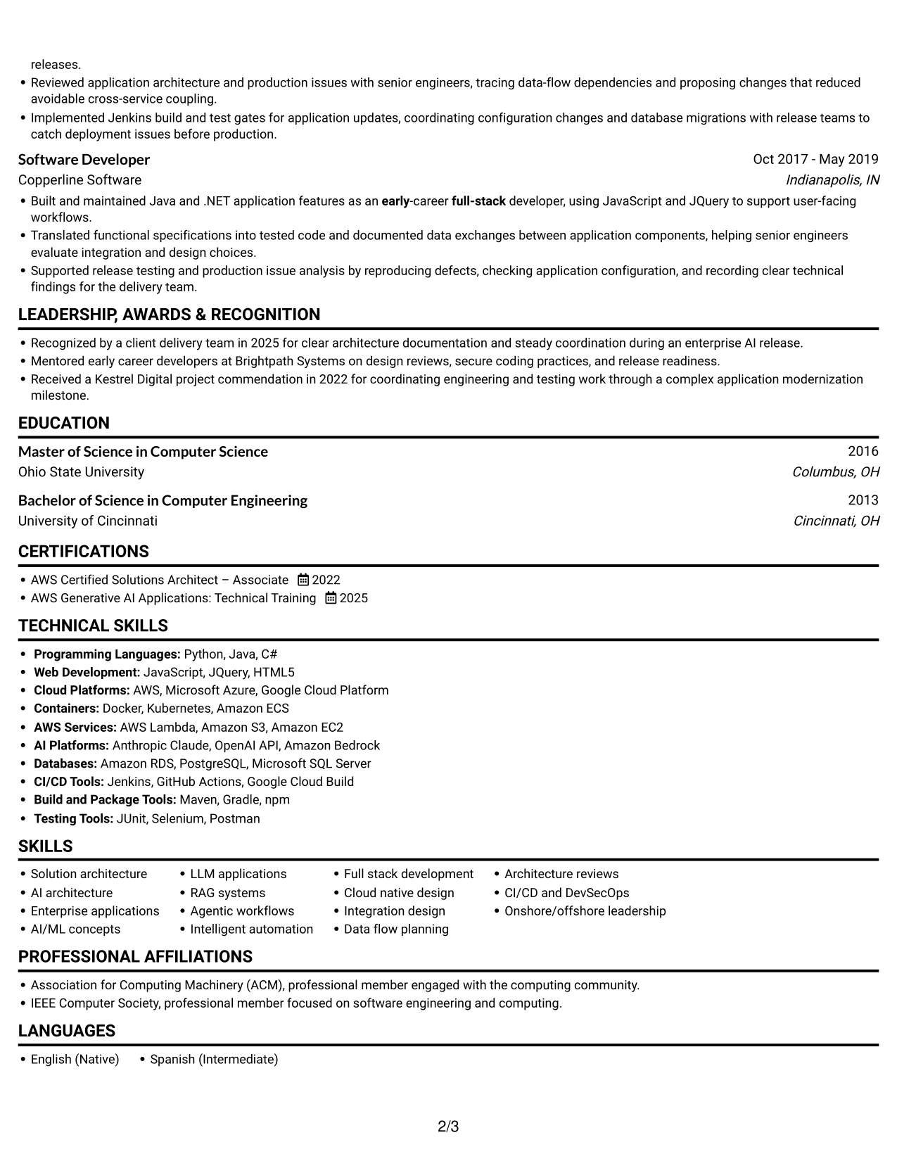 Resume example — page 2