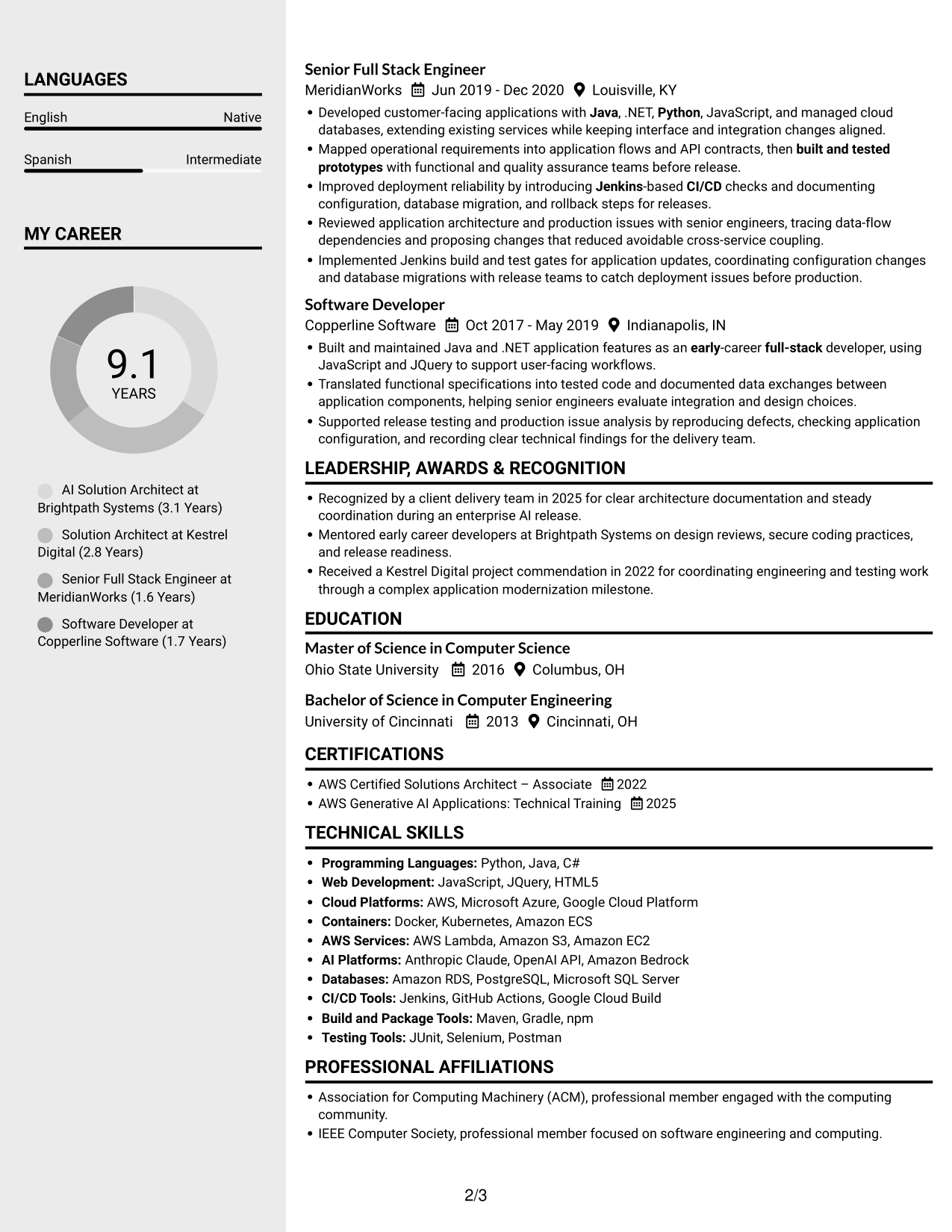 Resume example — page 2