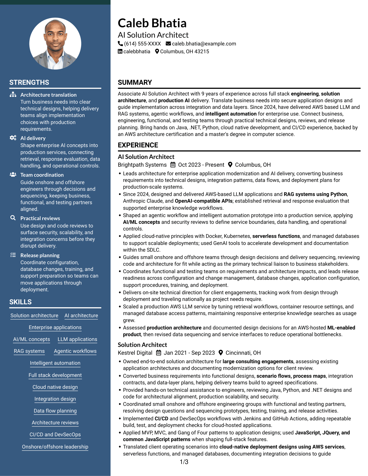 Resume example — page 1