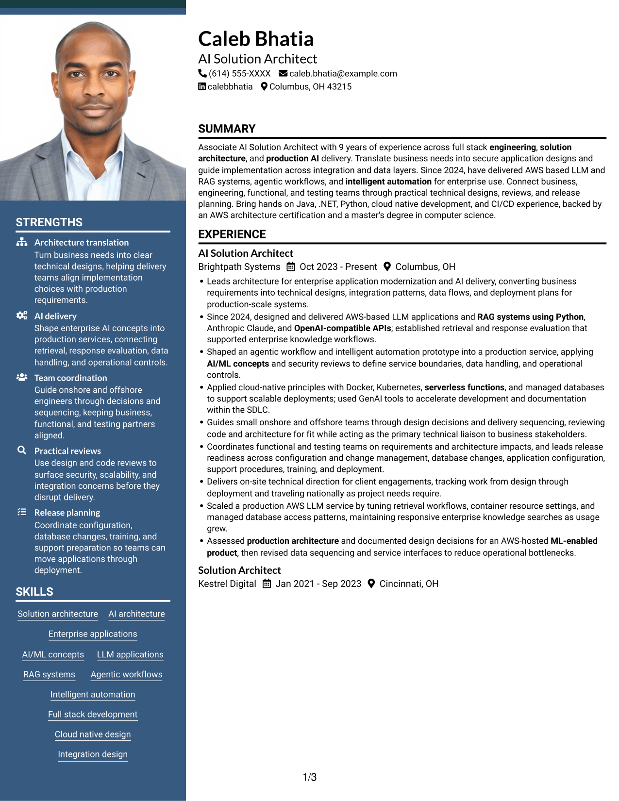 Resume example — page 1