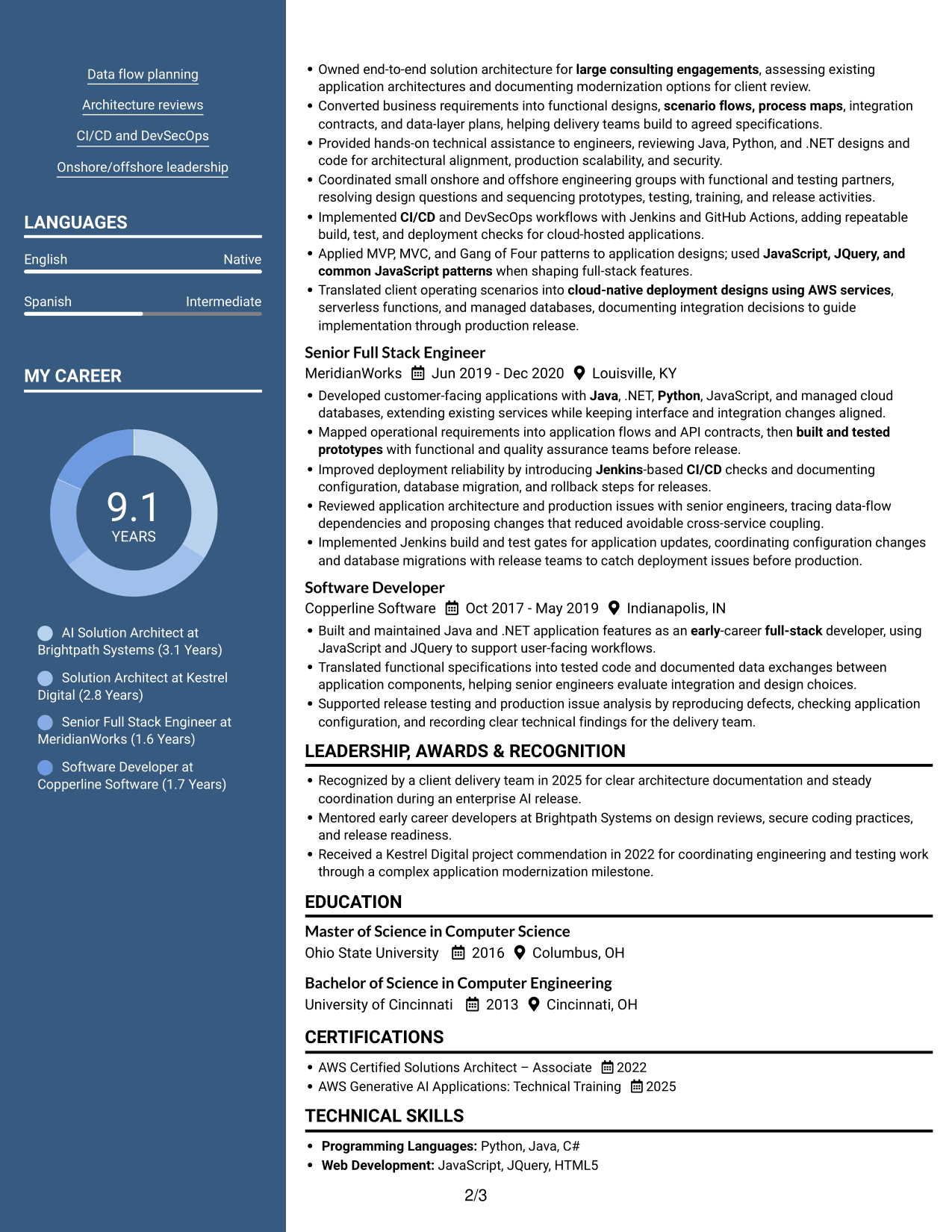 Resume example — page 2