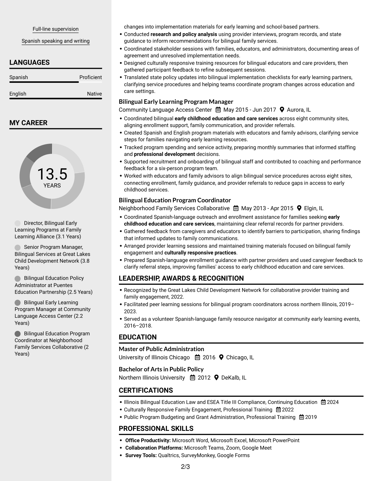 Resume example — page 2