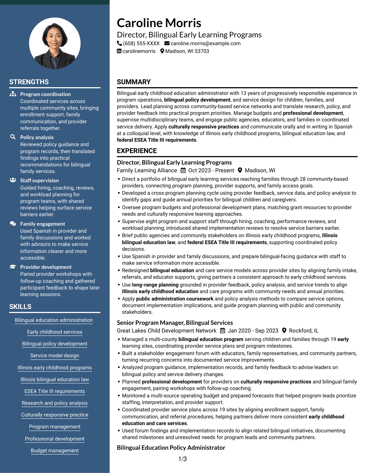 Resume example — page 1