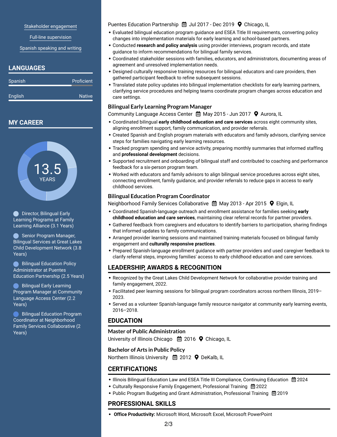 Resume example — page 2