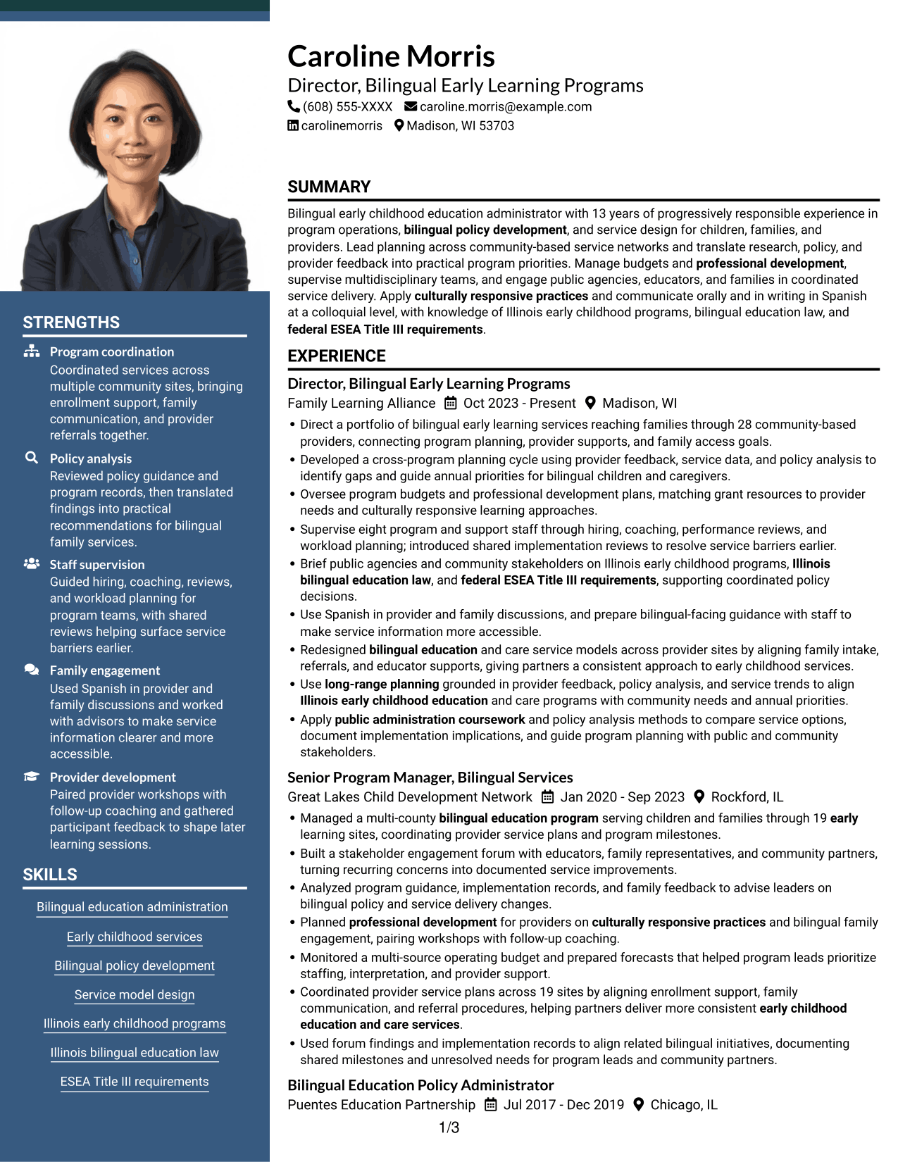 Resume example — page 1