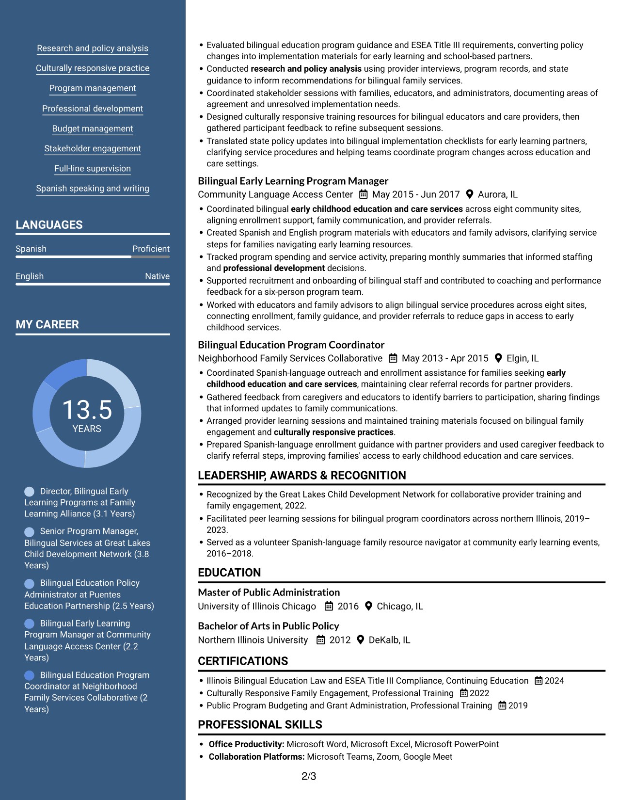 Resume example — page 2