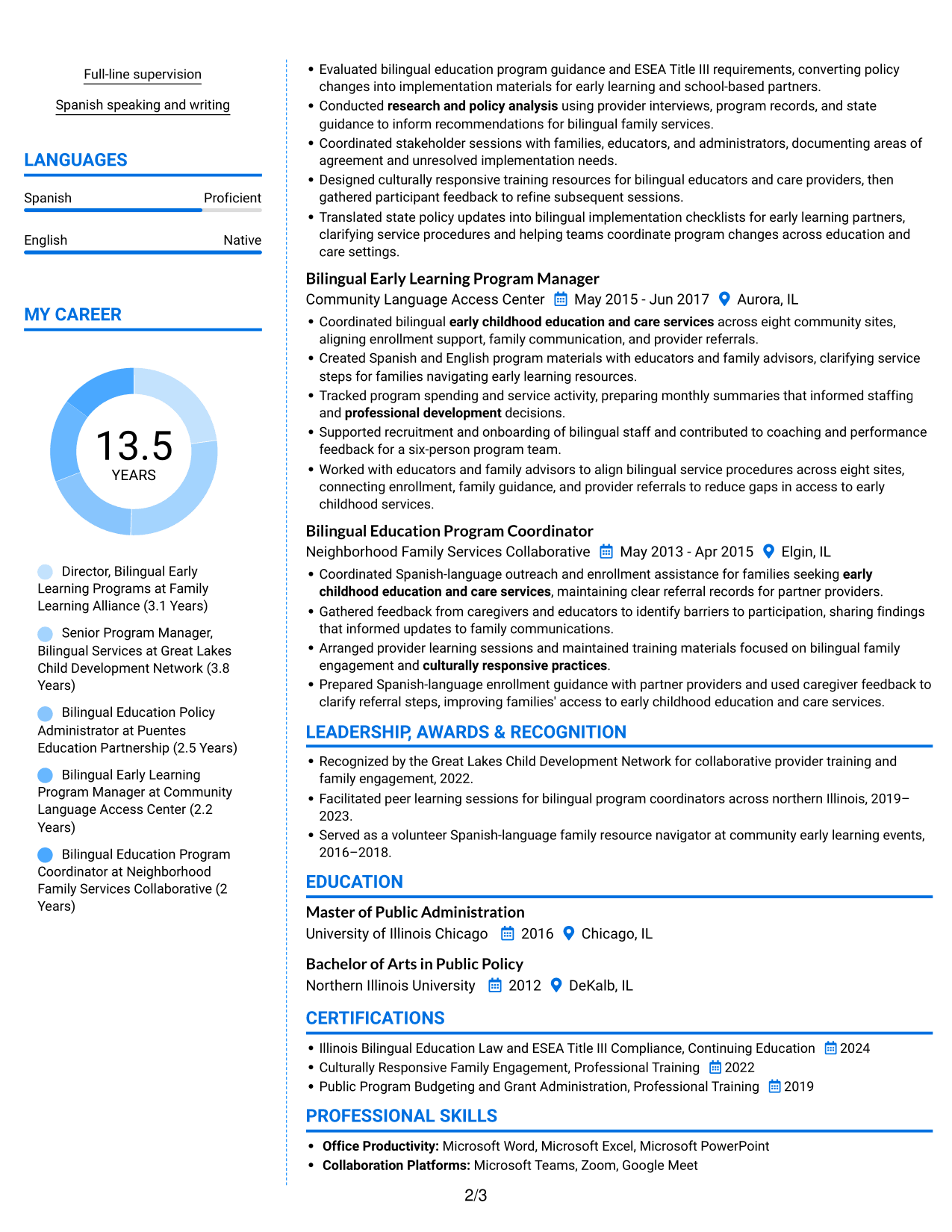 Resume example — page 2