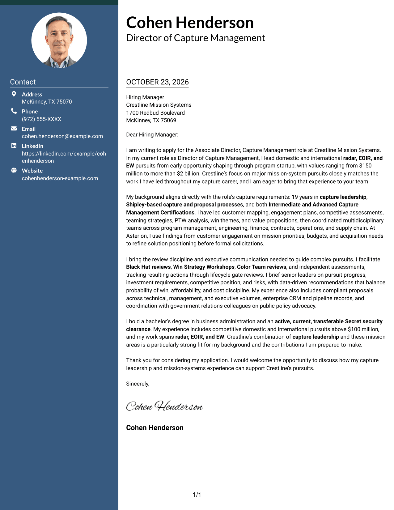 Cover letter example — page 1