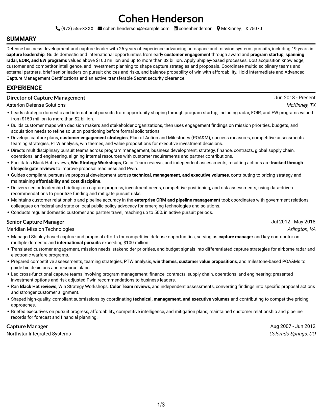 Resume example — page 1
