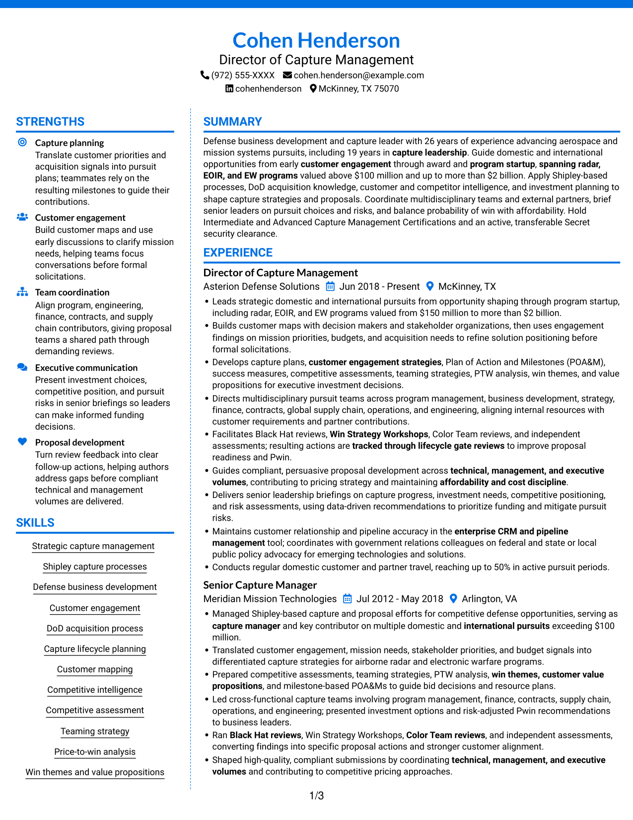 Resume example — page 1