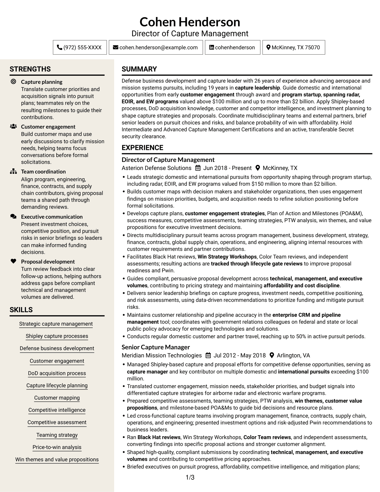 Resume example — page 1