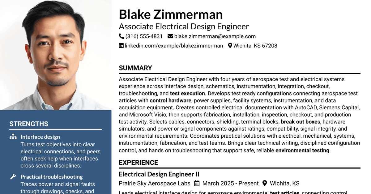 7 Associate Electrical Design Engineer Resume Templates with Example