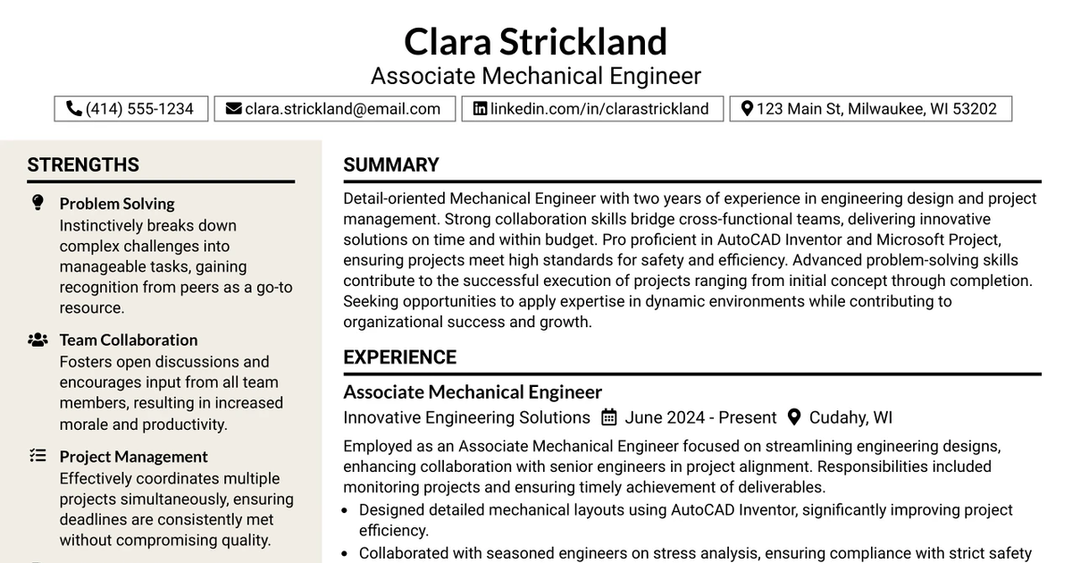 33 Associate Facilities Mechanical Engineer Resume Templates with Example 2026 (ATS-Optimized)
