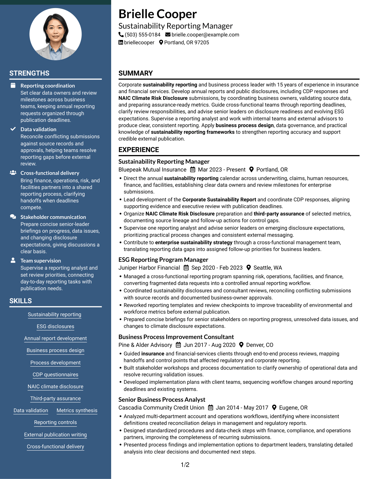 Resume example — page 1