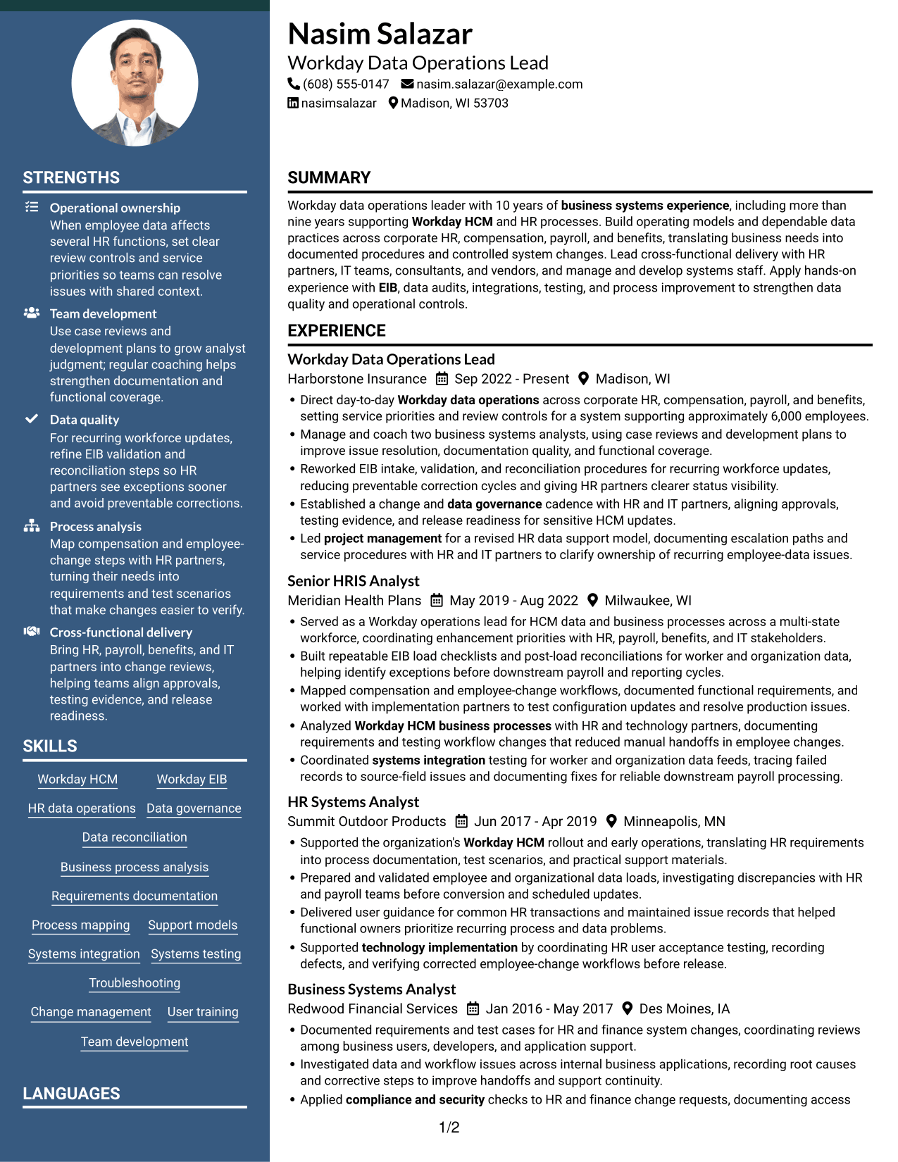 Resume example — page 1