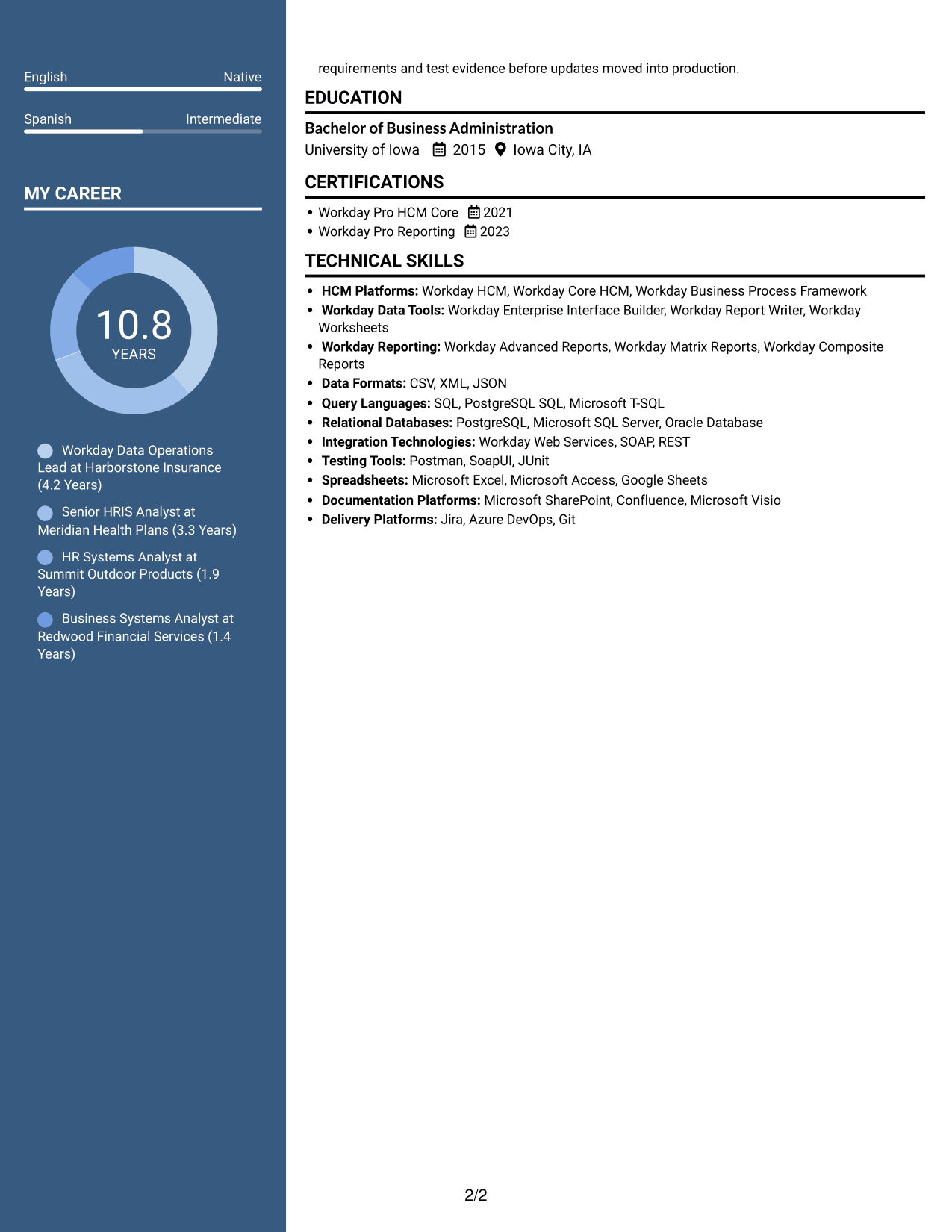 Resume example — page 2