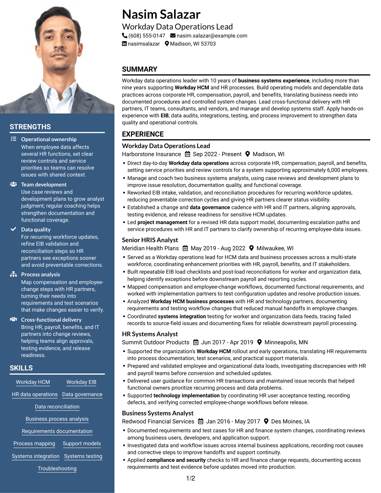 Resume example — page 1