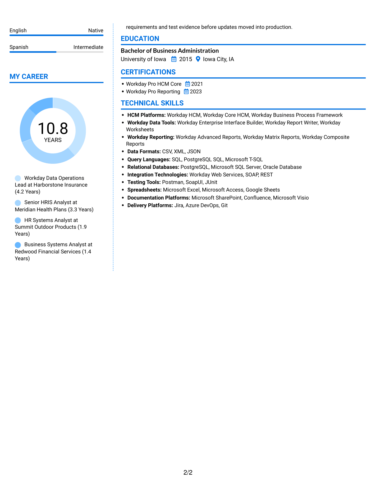 Resume example — page 2