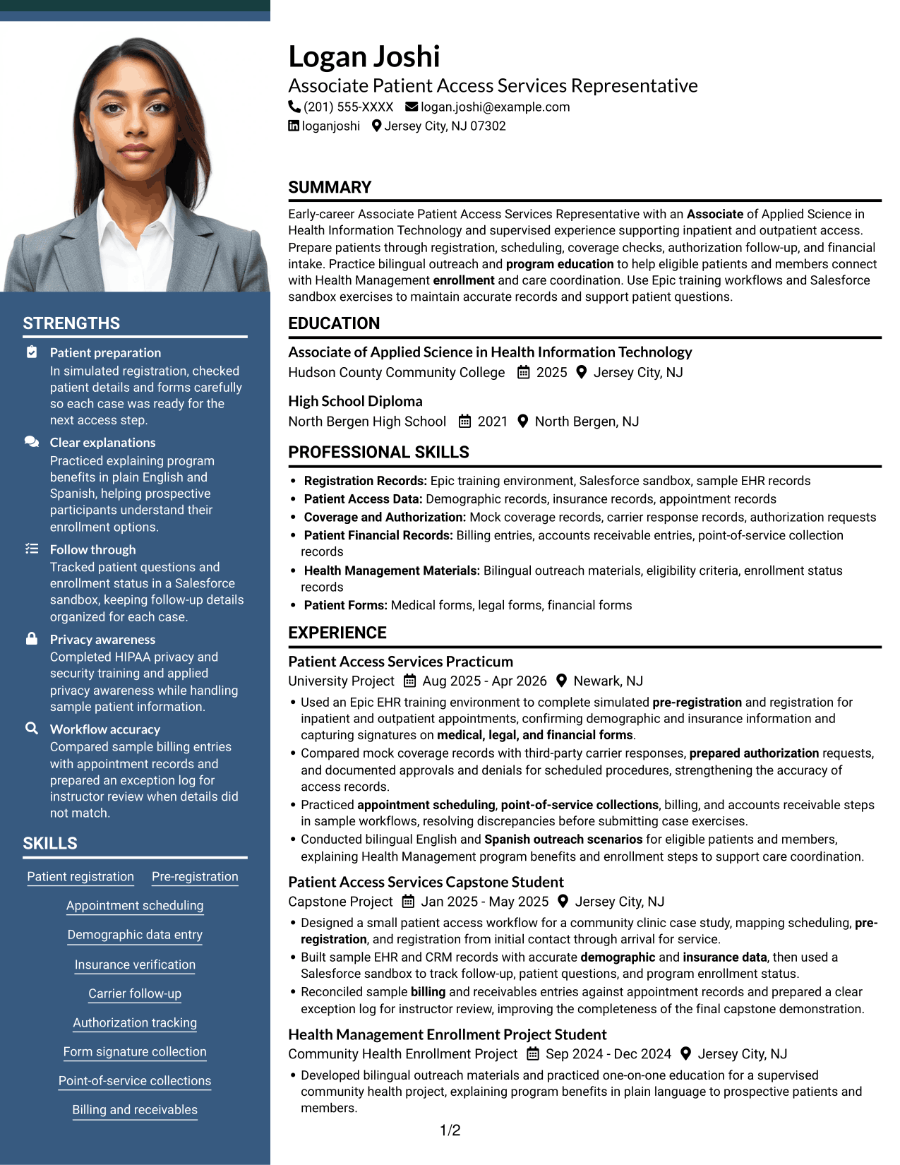 Resume example — page 1