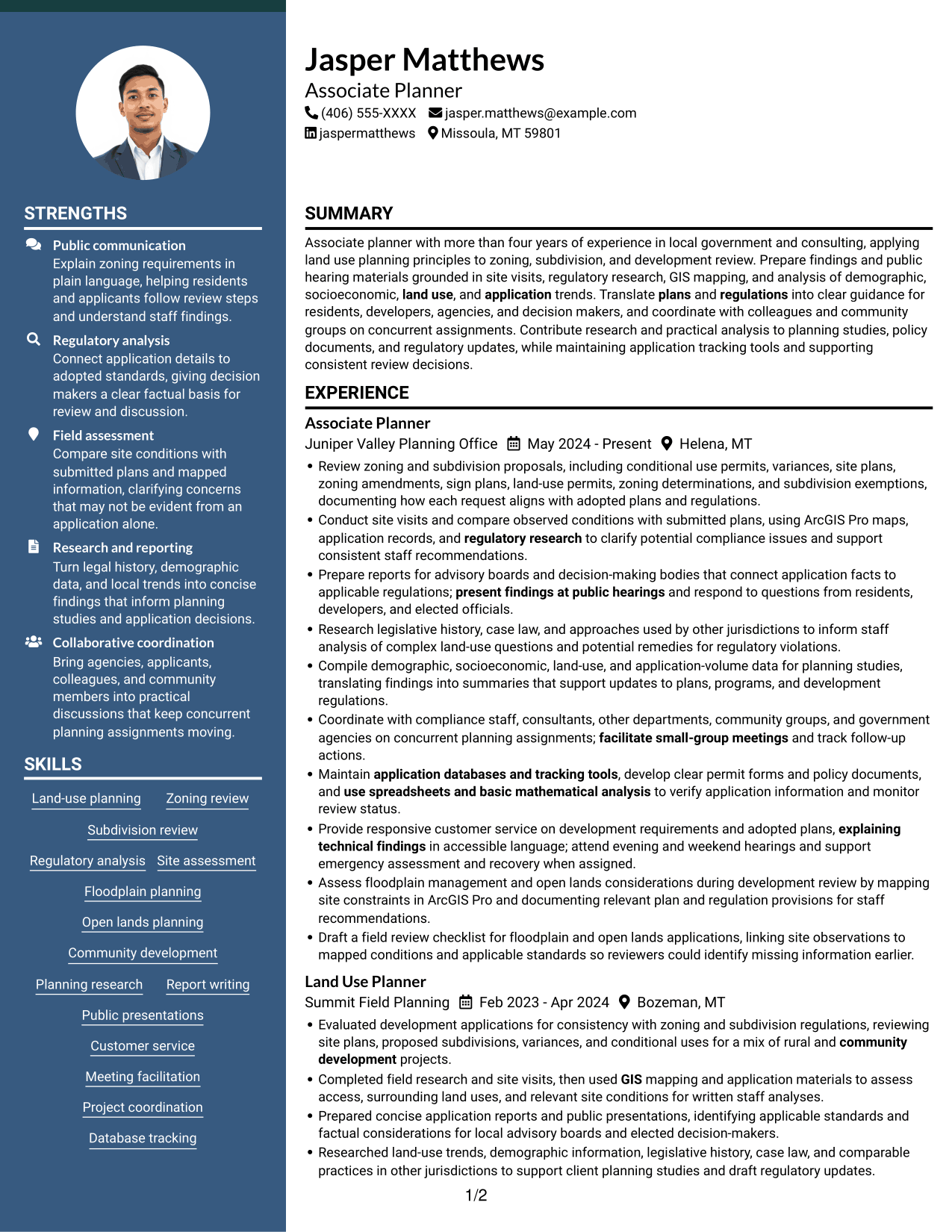 Resume example — page 1