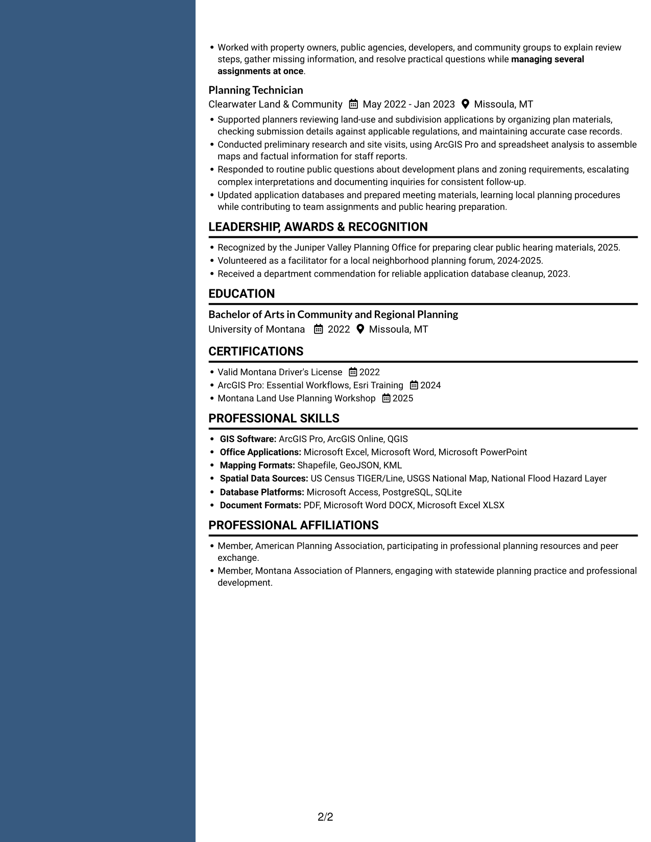 Resume example — page 2