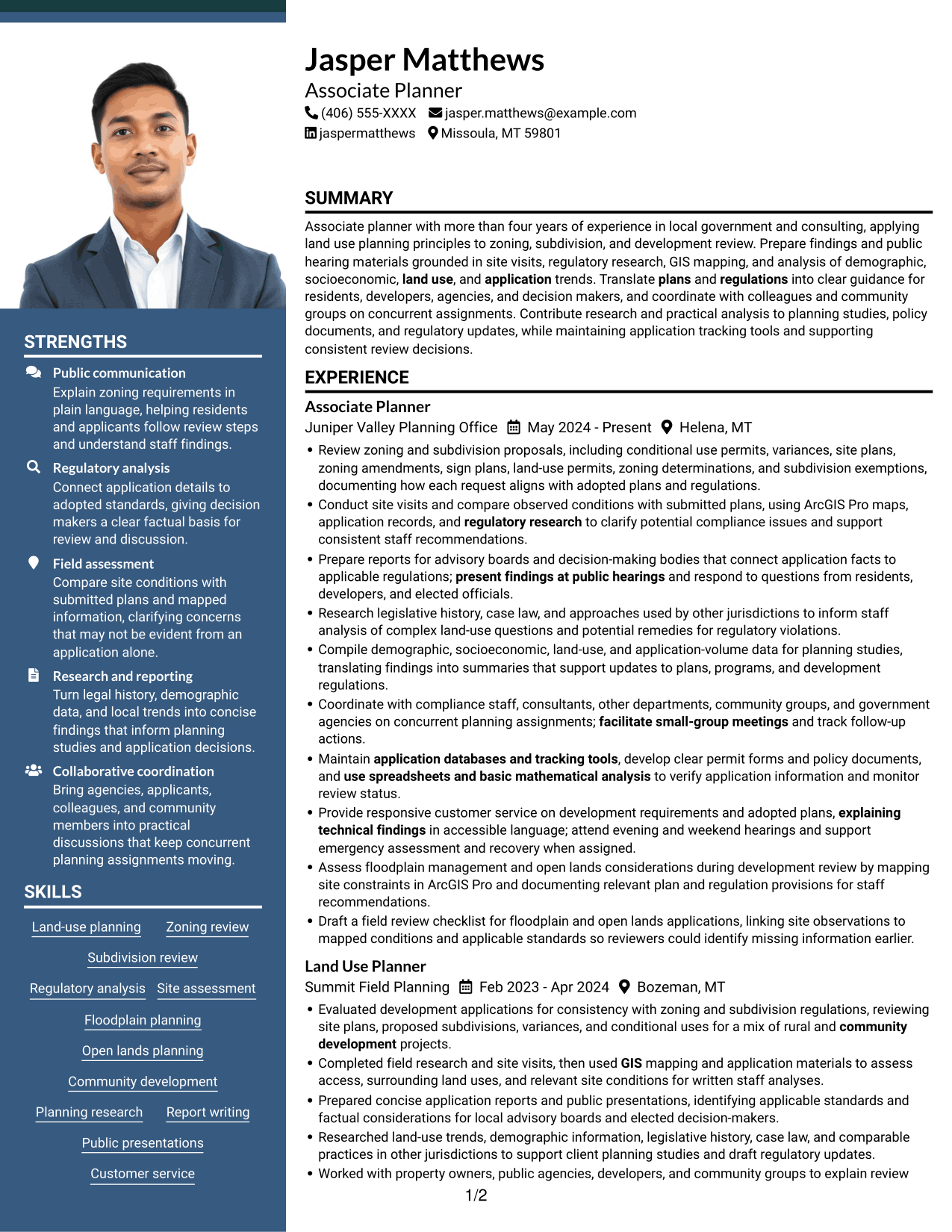 Resume example — page 1