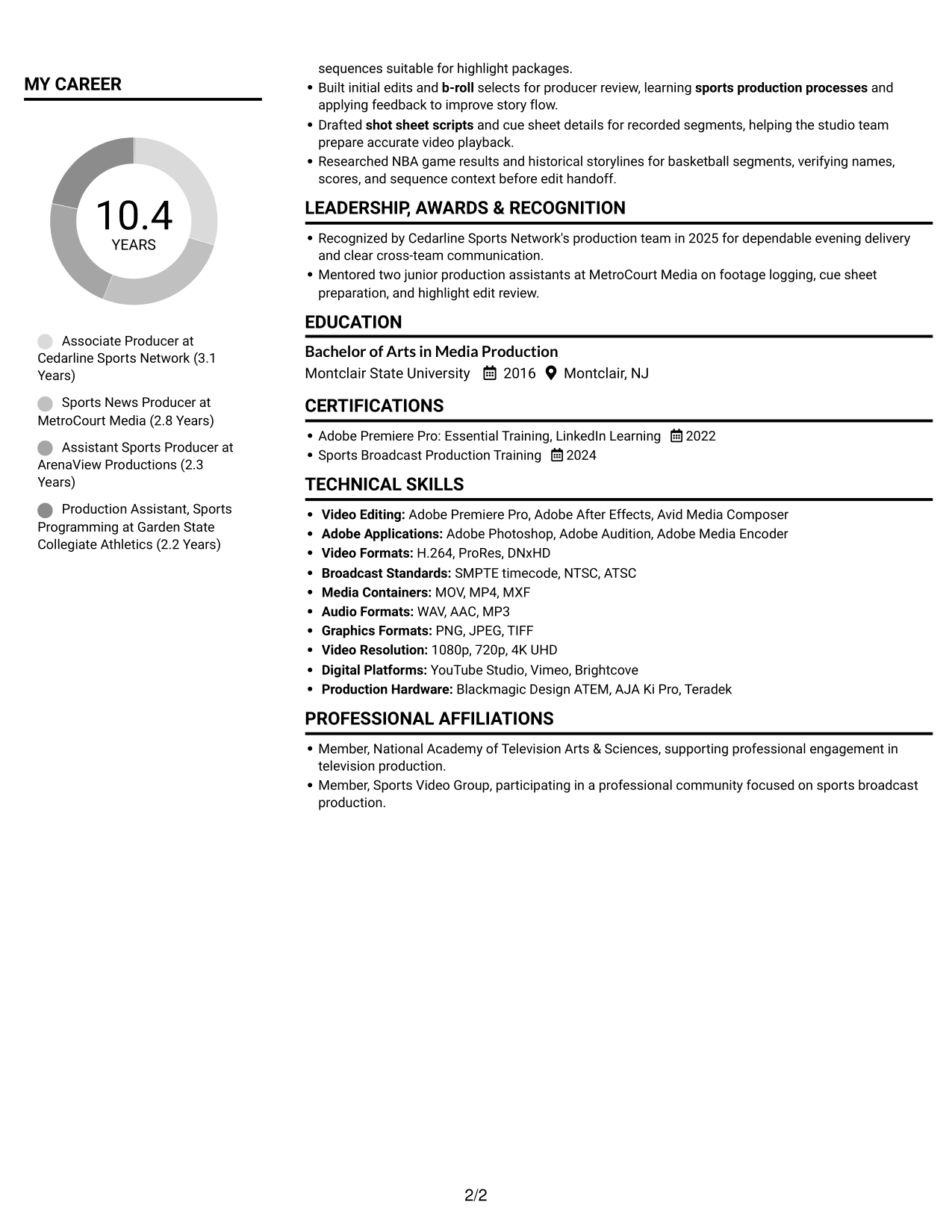 Resume example — page 2