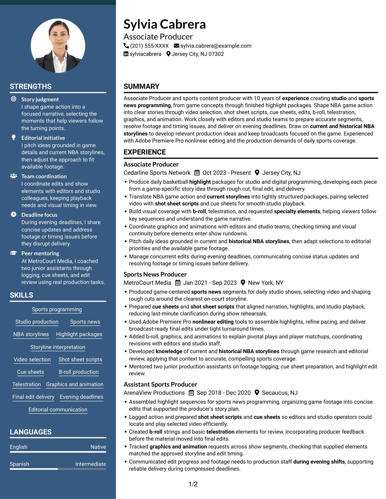 Resume example — page 1