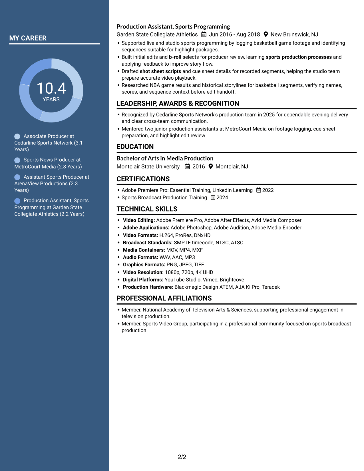 Resume example — page 2