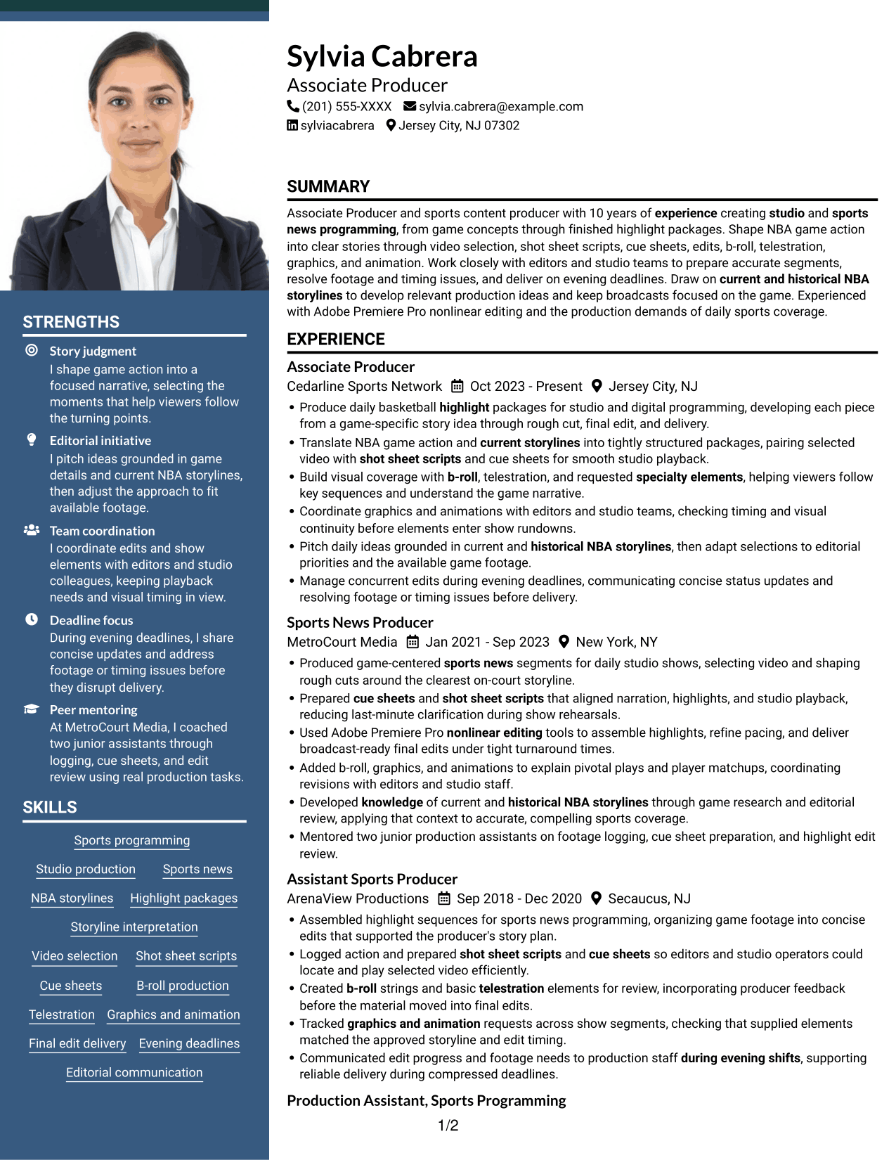 Resume example — page 1