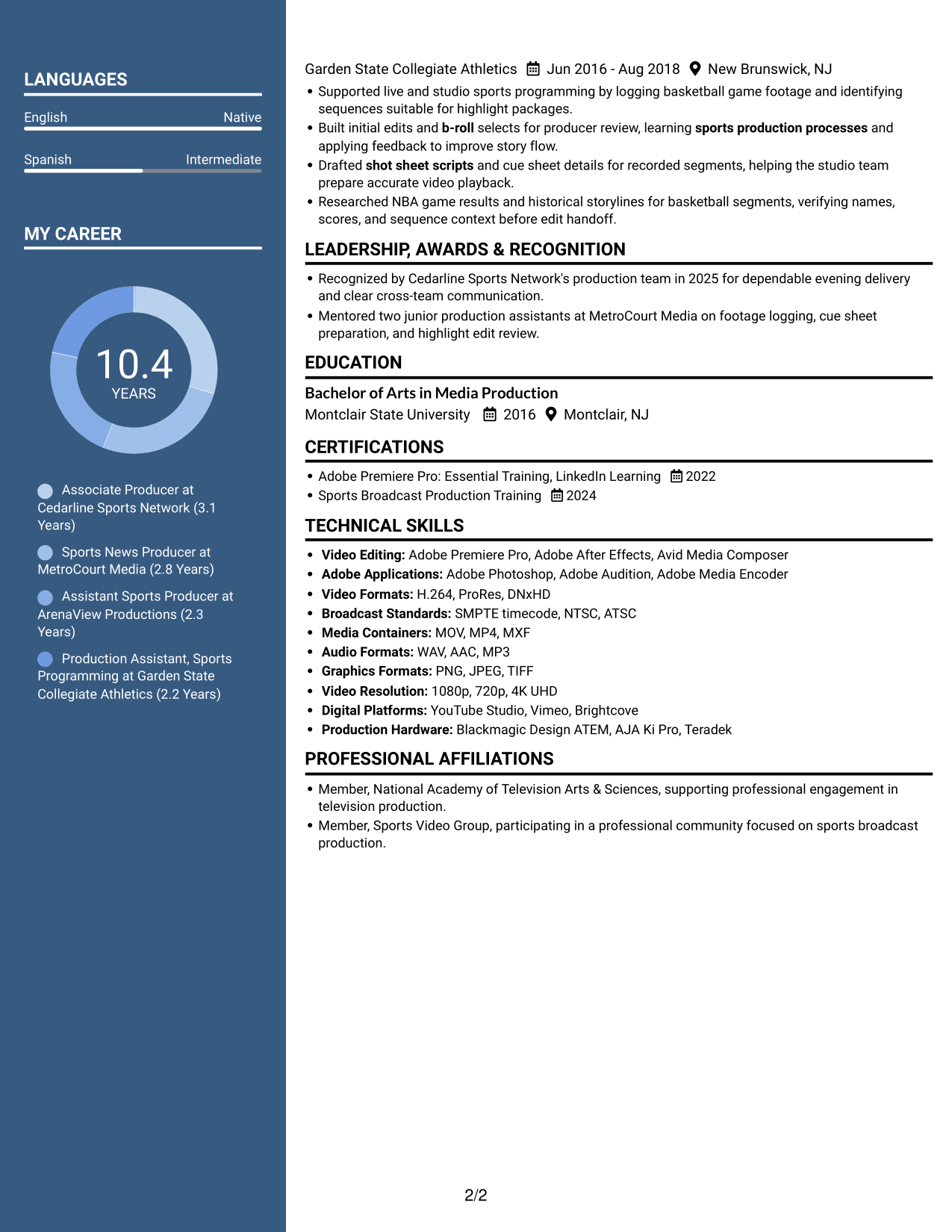 Resume example — page 2