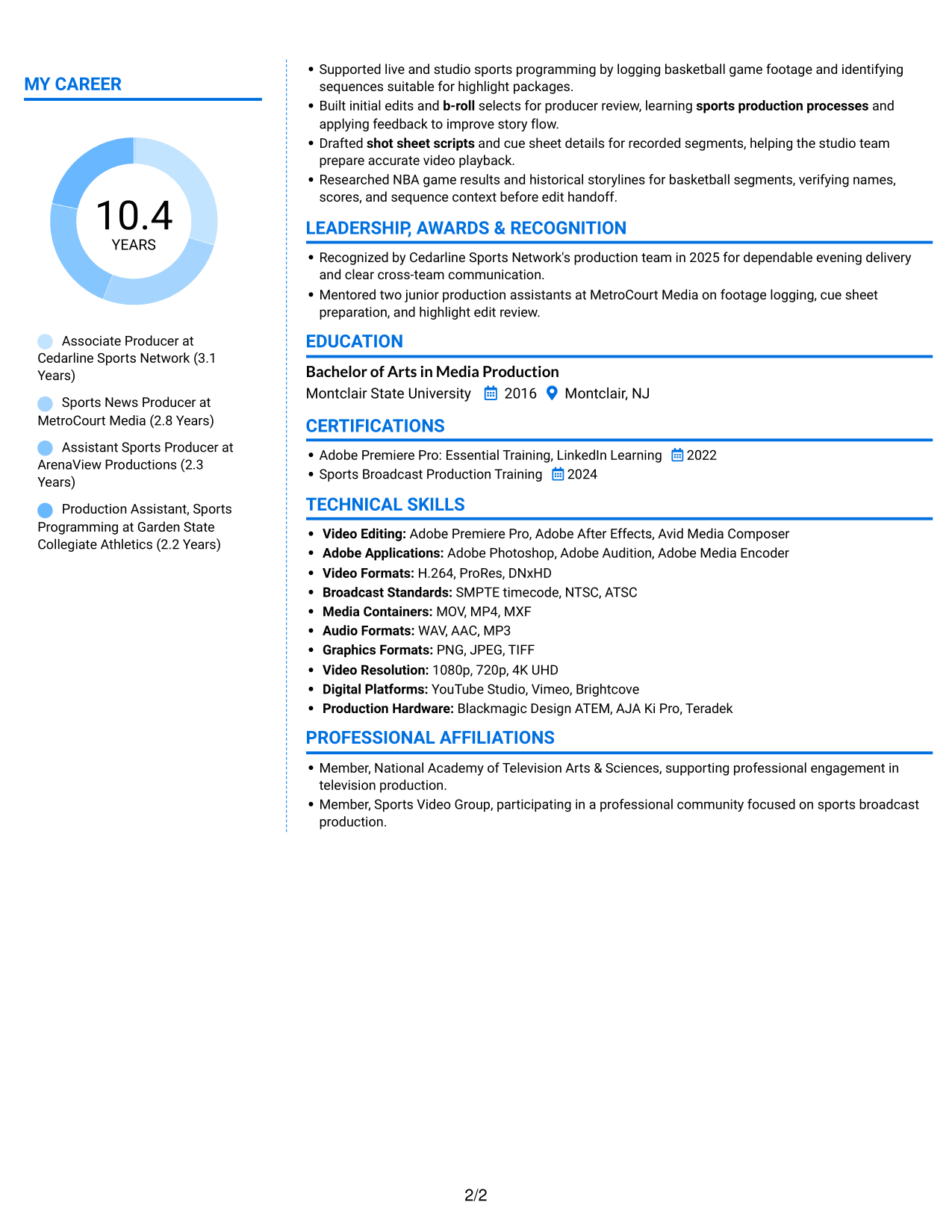 Resume example — page 2