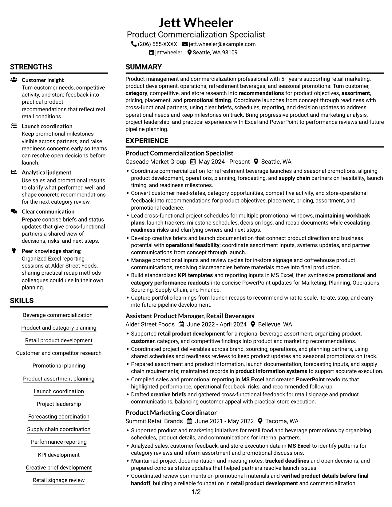 Resume example — page 1