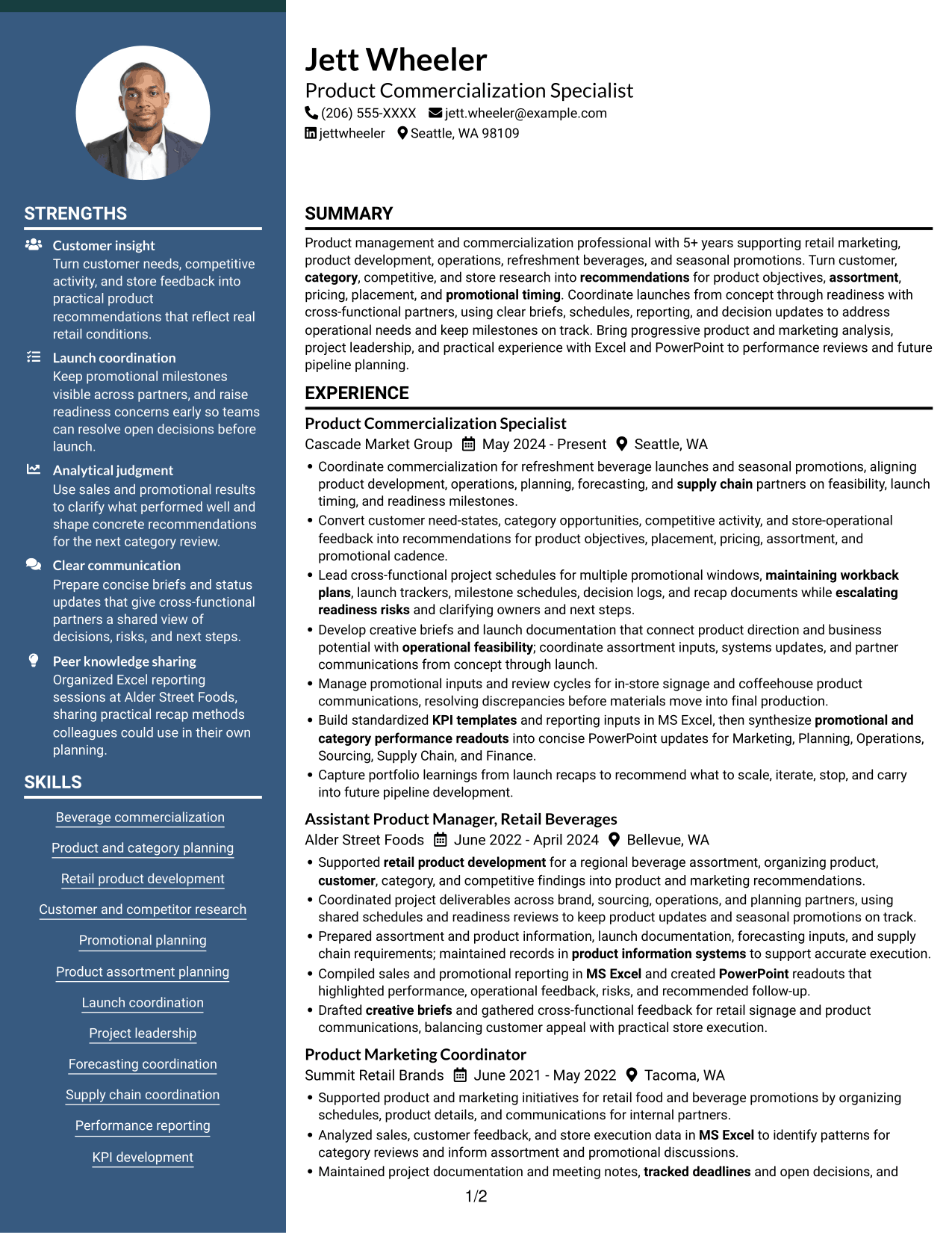 Resume example — page 1